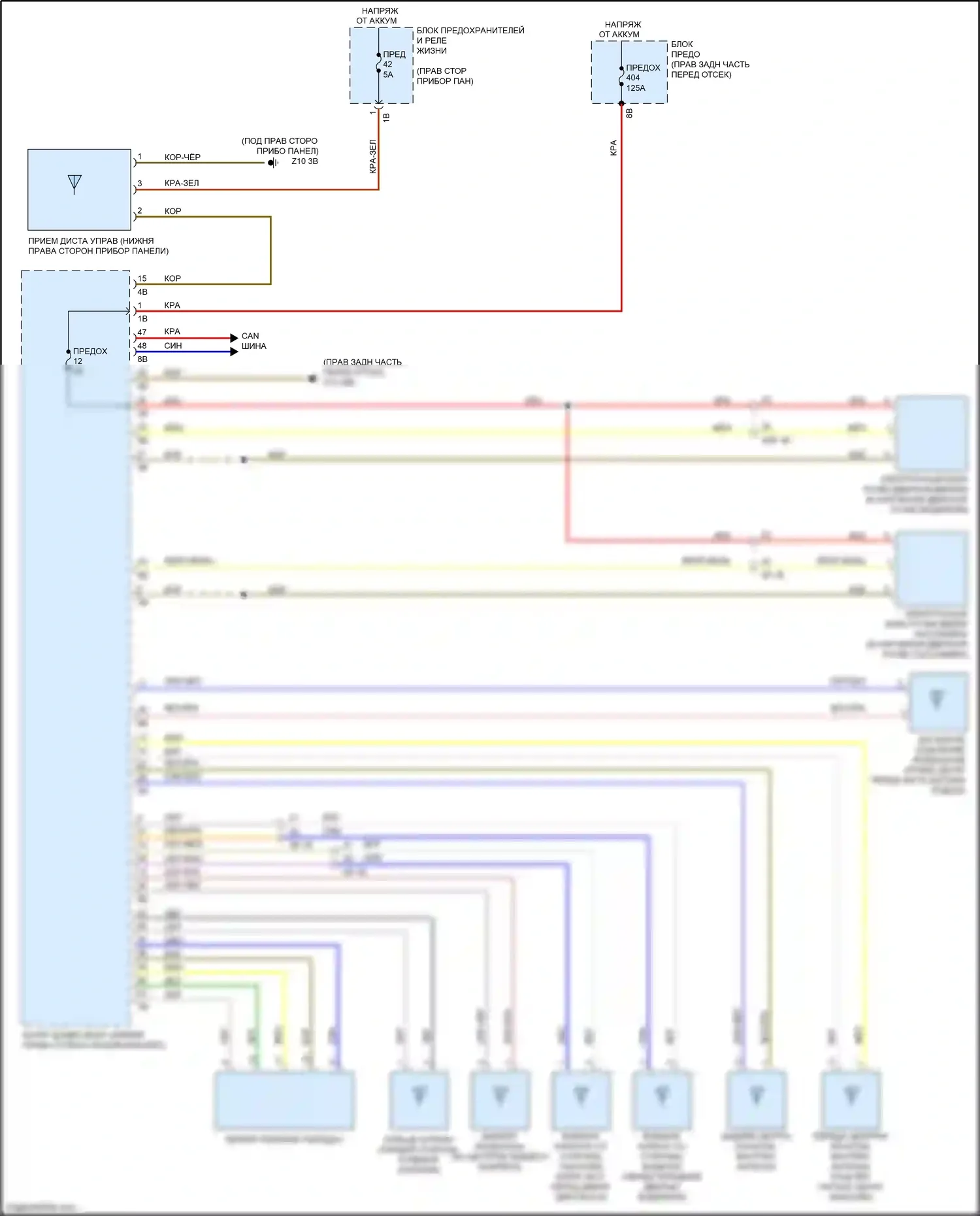 i3 BMW I01 (2013-2017): Электросхема системы бесключевого доступа 