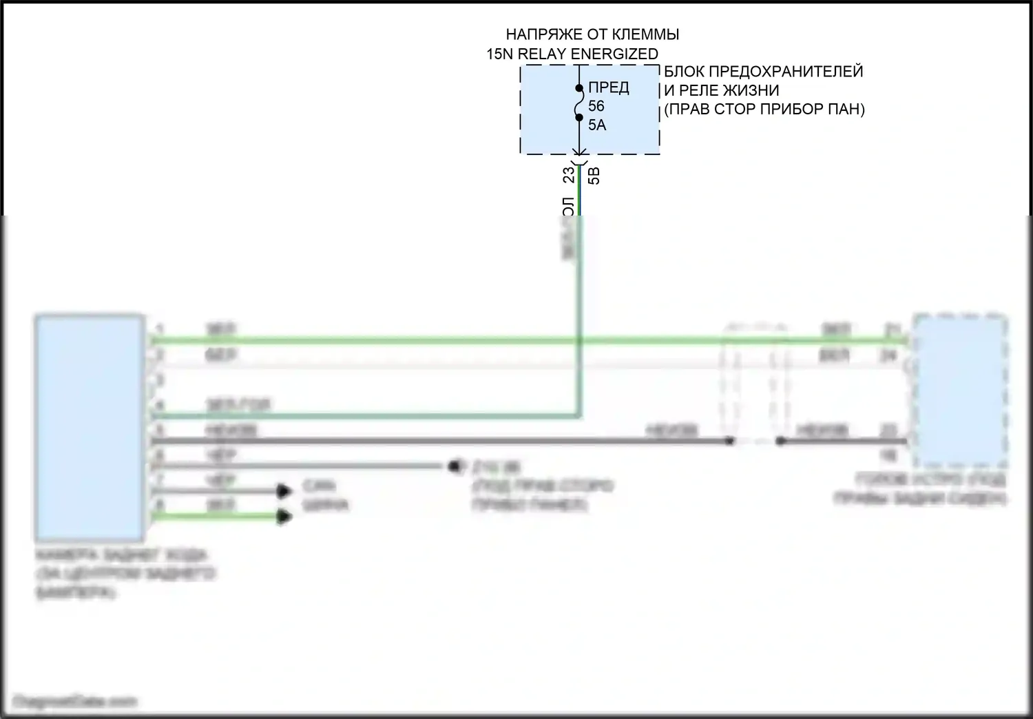 i3 BMW I01 (2013-2017): Электросхема задней камеры 