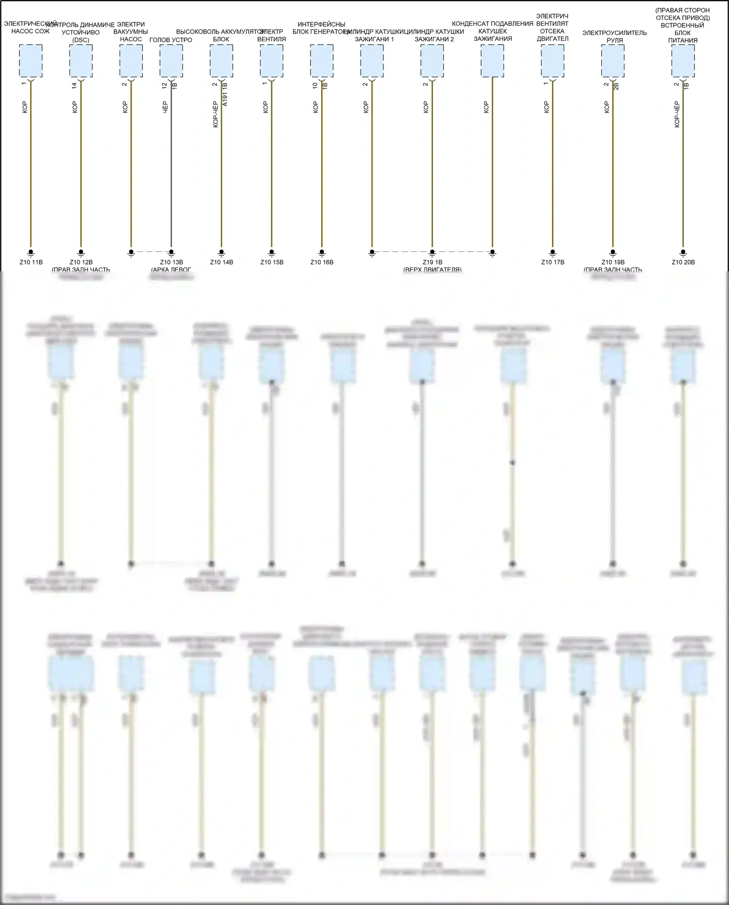 i3 BMW I01 (2013-2017): Электросхема точек подключения масс (3 из 3) 