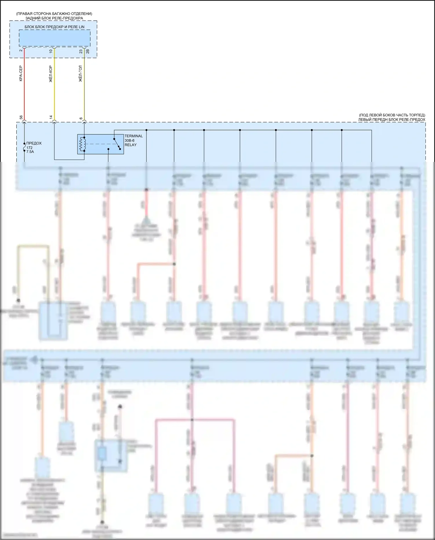 i5 BMW G60 (2023-2024): Электросхема блока предохранителей реле (3 из 10) 