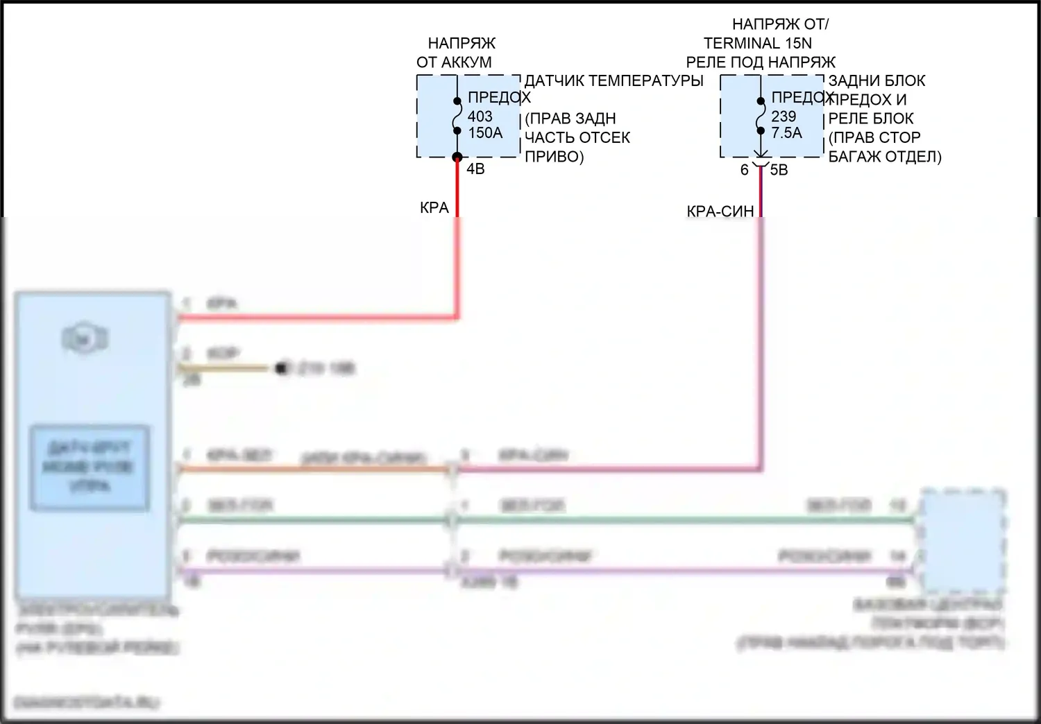 i5 BMW G60 (2023-2024): Электросхема электроусилителя руля 