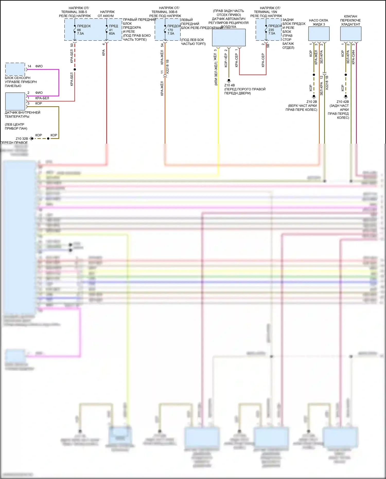 i5 BMW G60 (2023-2024): Электросхема климат контроля, 4 зоны (1 из 5) 