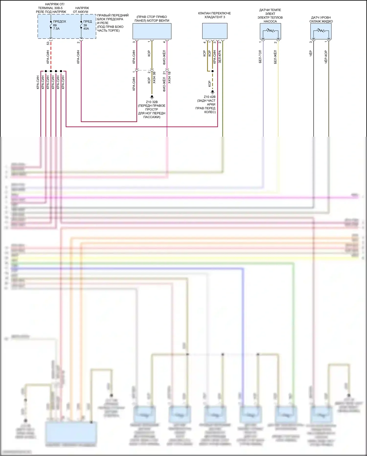 i5 BMW G60 (2023-2024): Электросхема климат контроля, 4 зоны (2 из 5) 