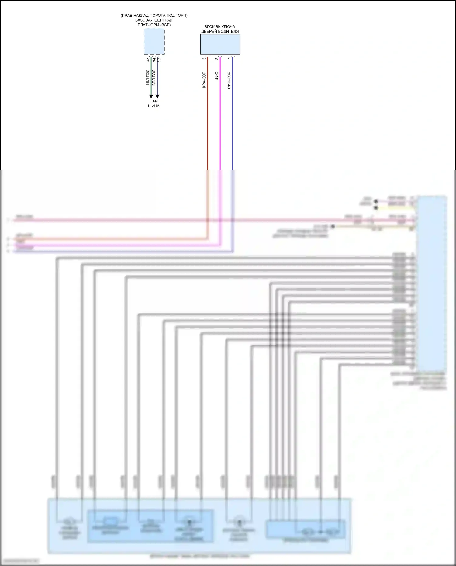 i5 BMW G60 (2023-2024): Электросхема памяти зеркал (2 из 2) 