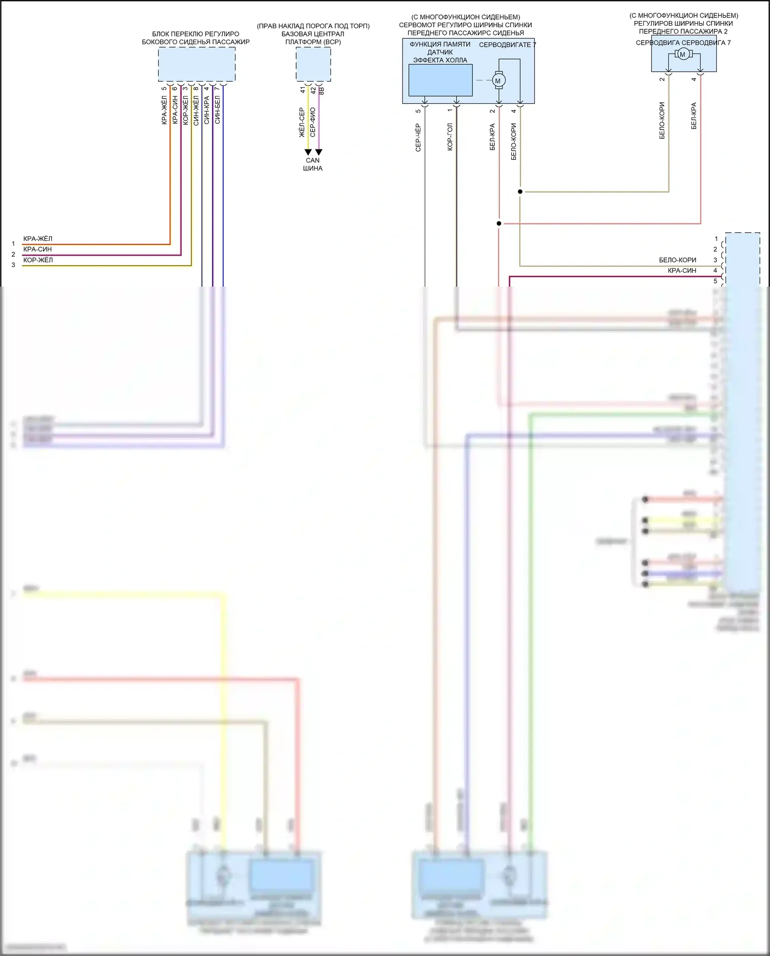 i5 BMW G60 (2023-2024): Электросхема сиденья памяти пассажира (2 из 2) 