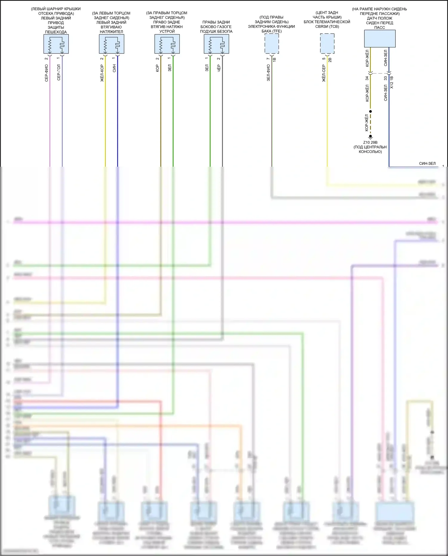i5 BMW G60 (2023-2024): Электросхема подушек безопасности (4 из 5) 