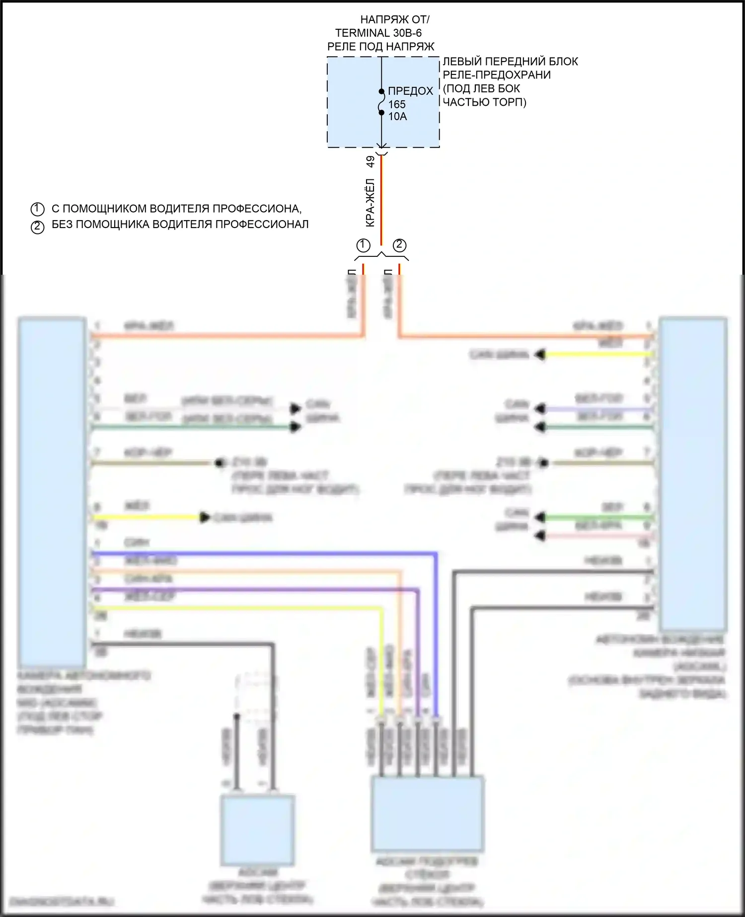 i5 BMW G60 (2023-2024): Электросхема камеры автоматического вождения 