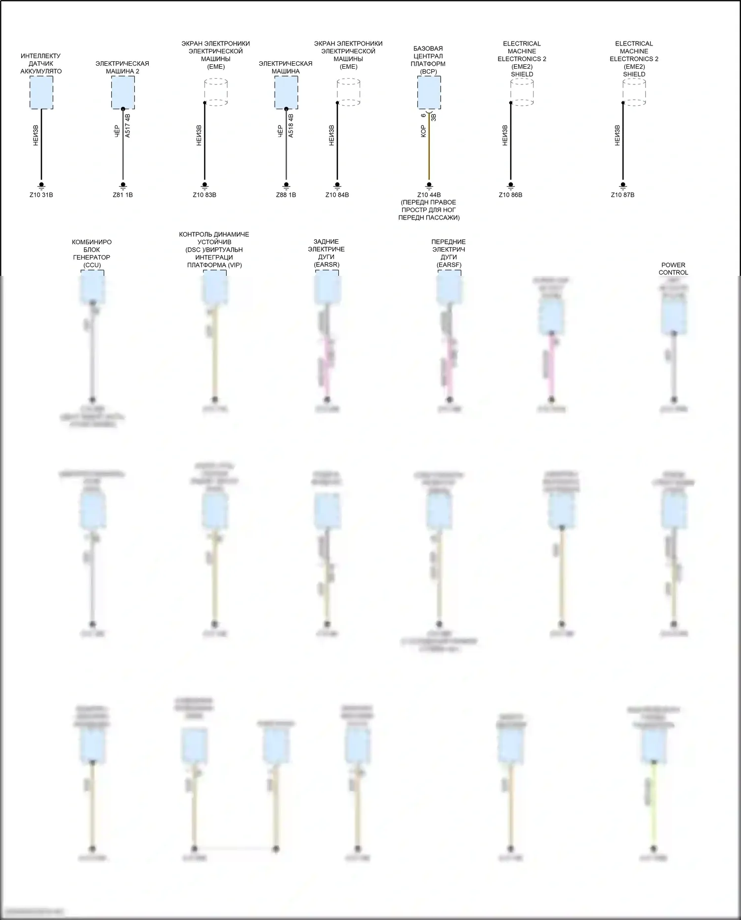 i5 BMW G60 (2023-2024): Электросхема разводки массы (6 из 6) 