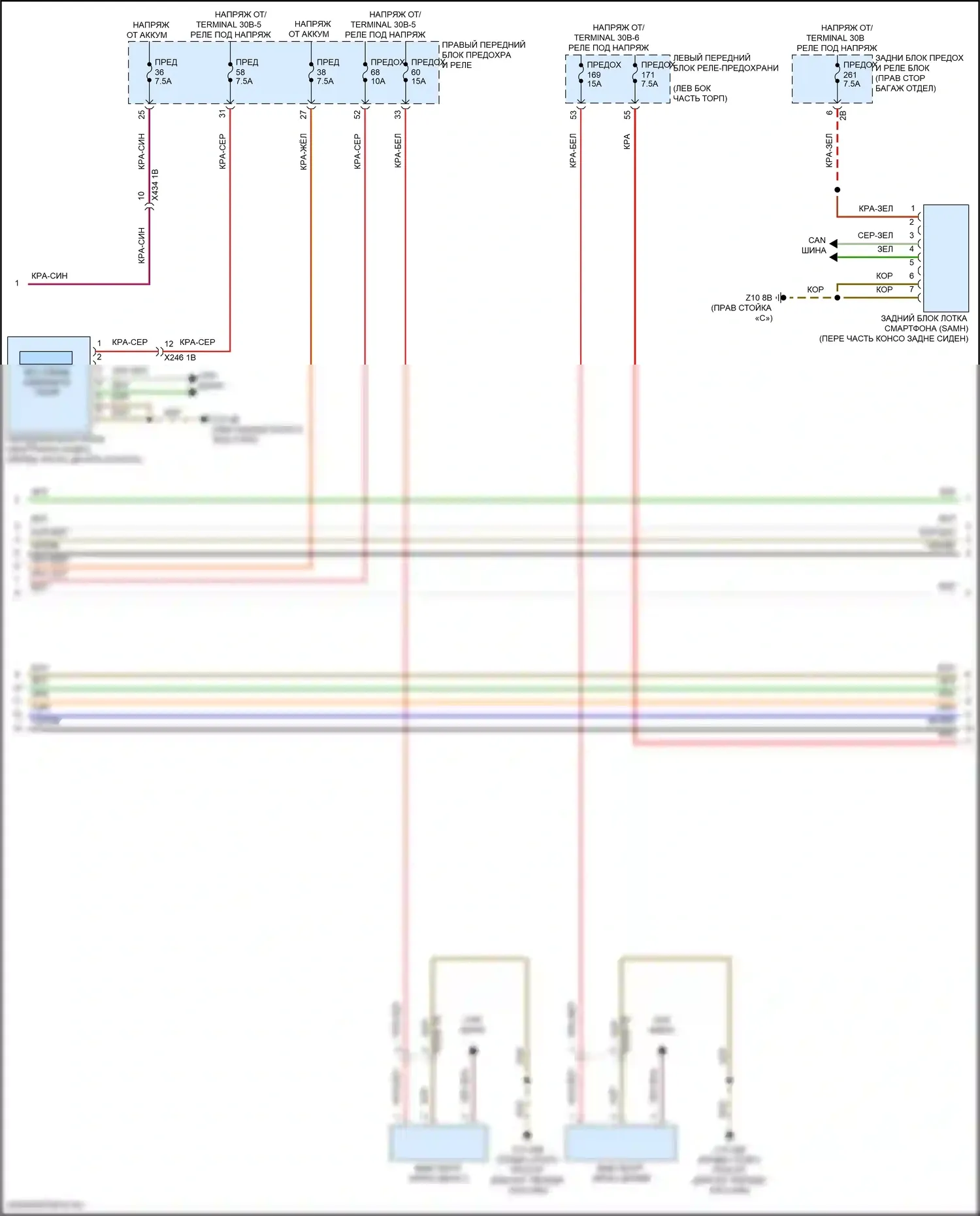 i7 BMW I (2022-2024): Электросхема радиосистемы, высокий уровень (4 из 8) 