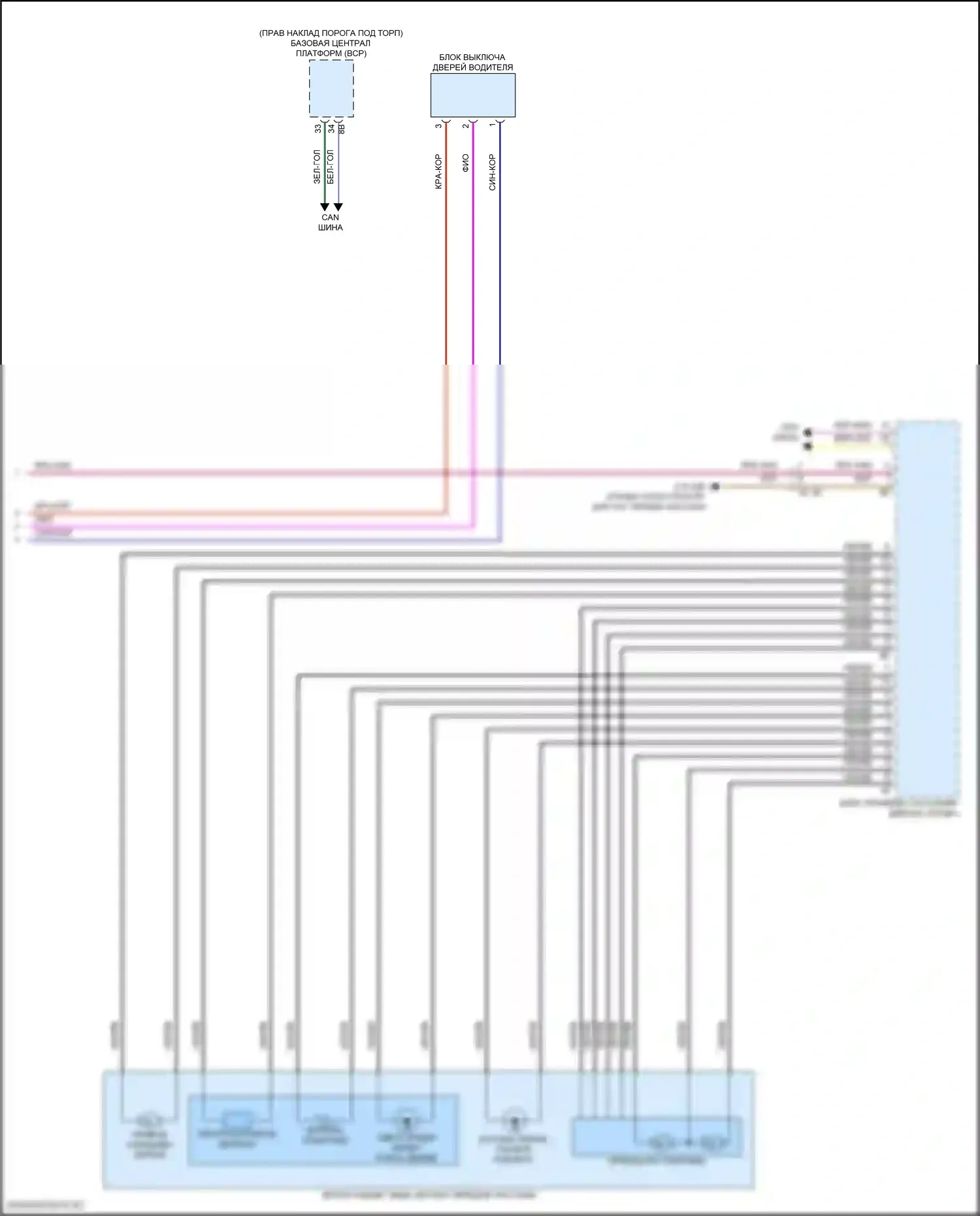 i7 BMW I (2022-2024): Электросхема памяти зеркал (2 из 2) 