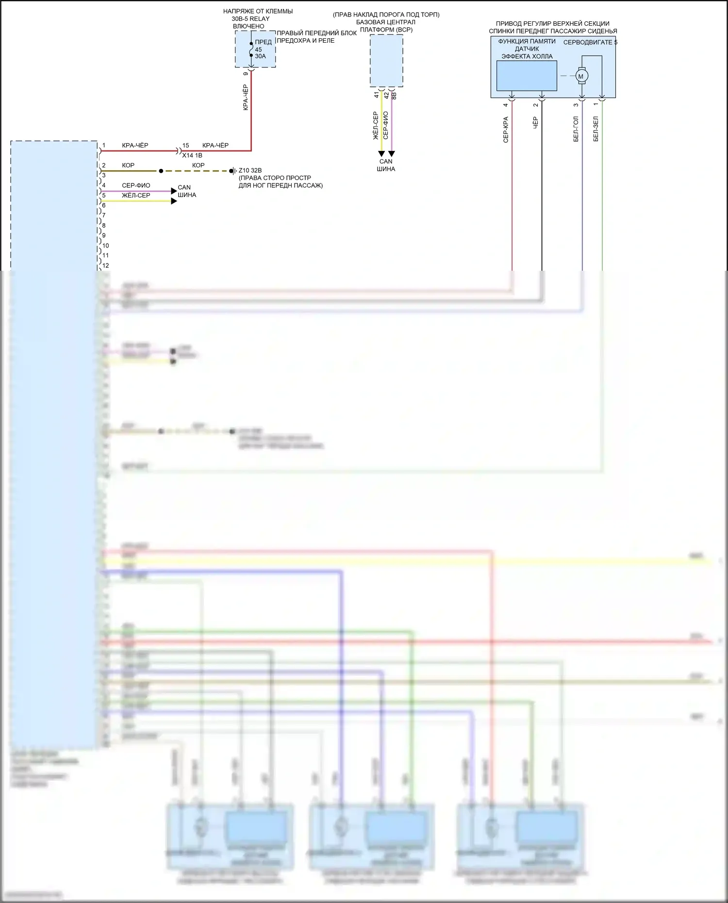 i7 BMW I (2022-2024): Электросхема сиденья памяти пассажира (1 из 2) 