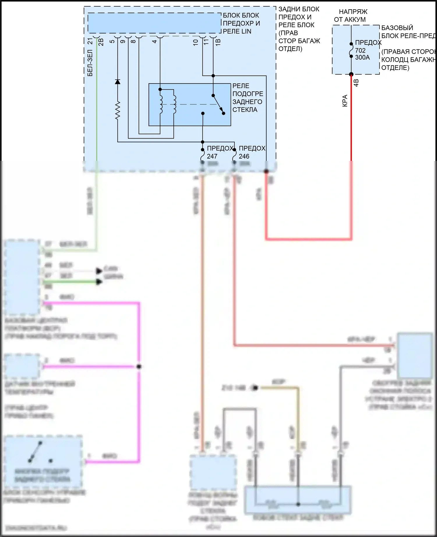 i7 BMW I (2022-2024): Электросхема заднего подогрева 