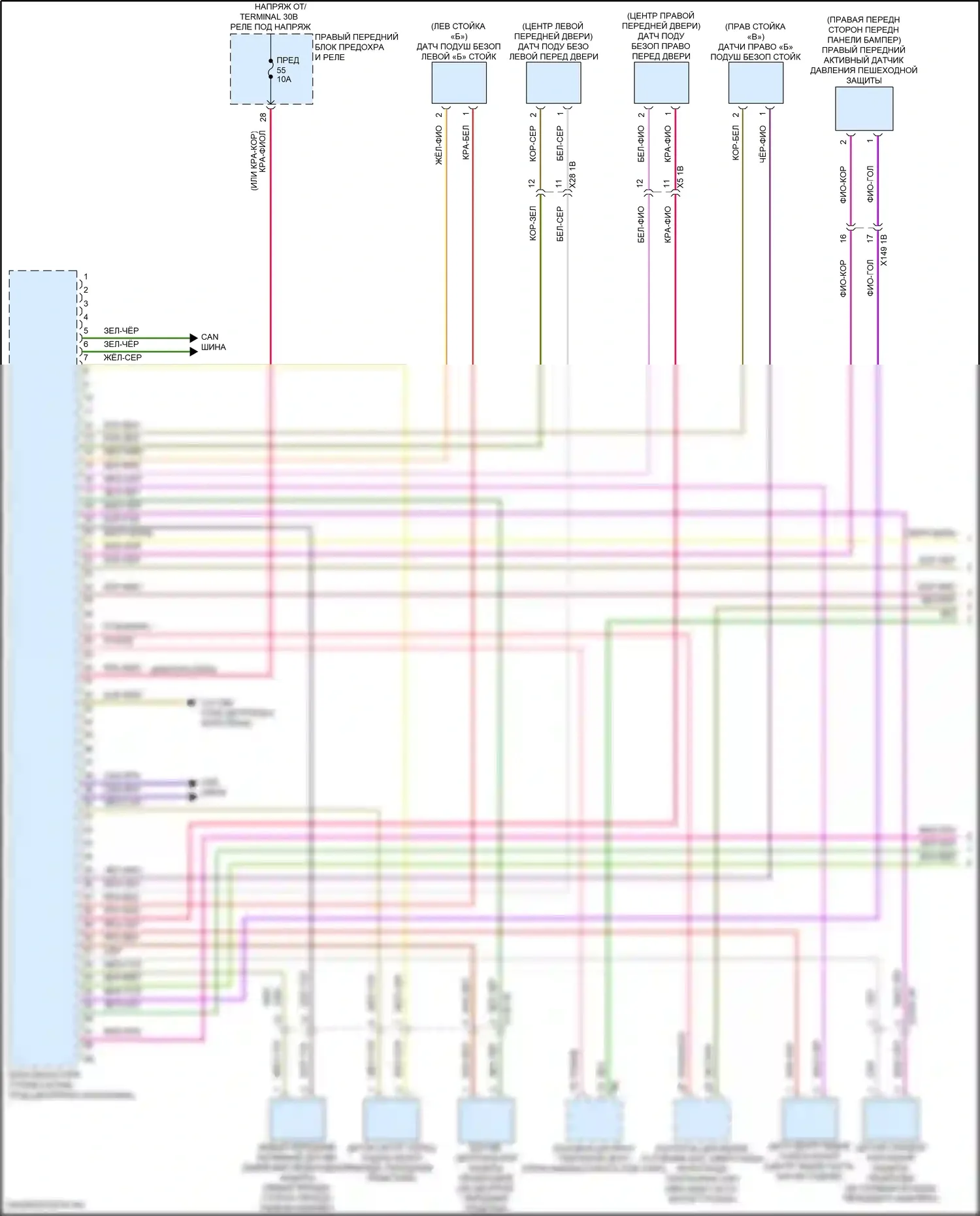 i7 BMW I (2022-2024): Электросхема подушек безопасности (1 из 5) 