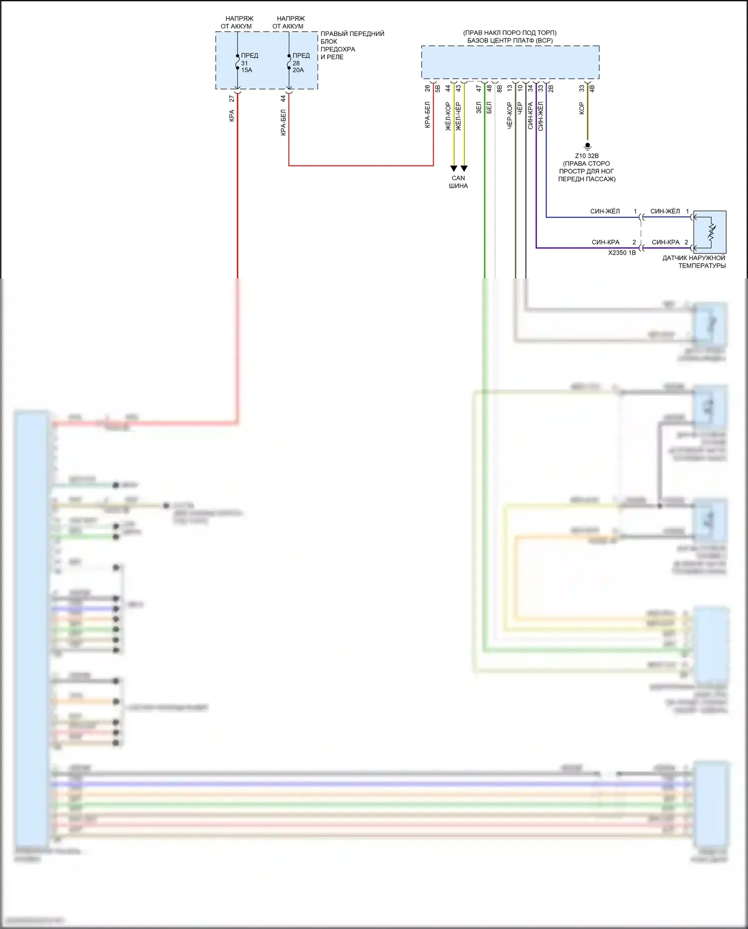 i7 BMW I (2022-2024): Электросхема приборной панели 