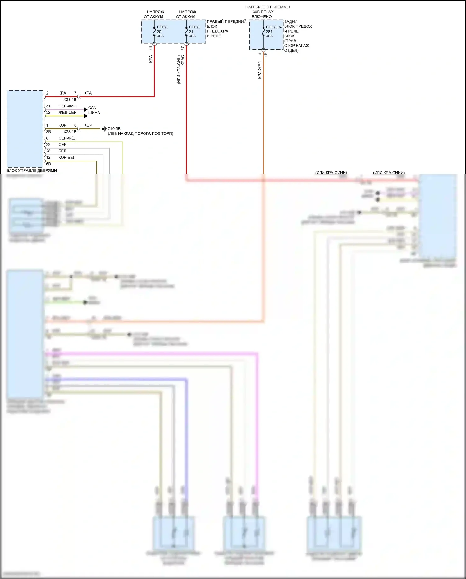 i7 BMW I (2022-2024): Электросхема подогрева переднего подлокотника 