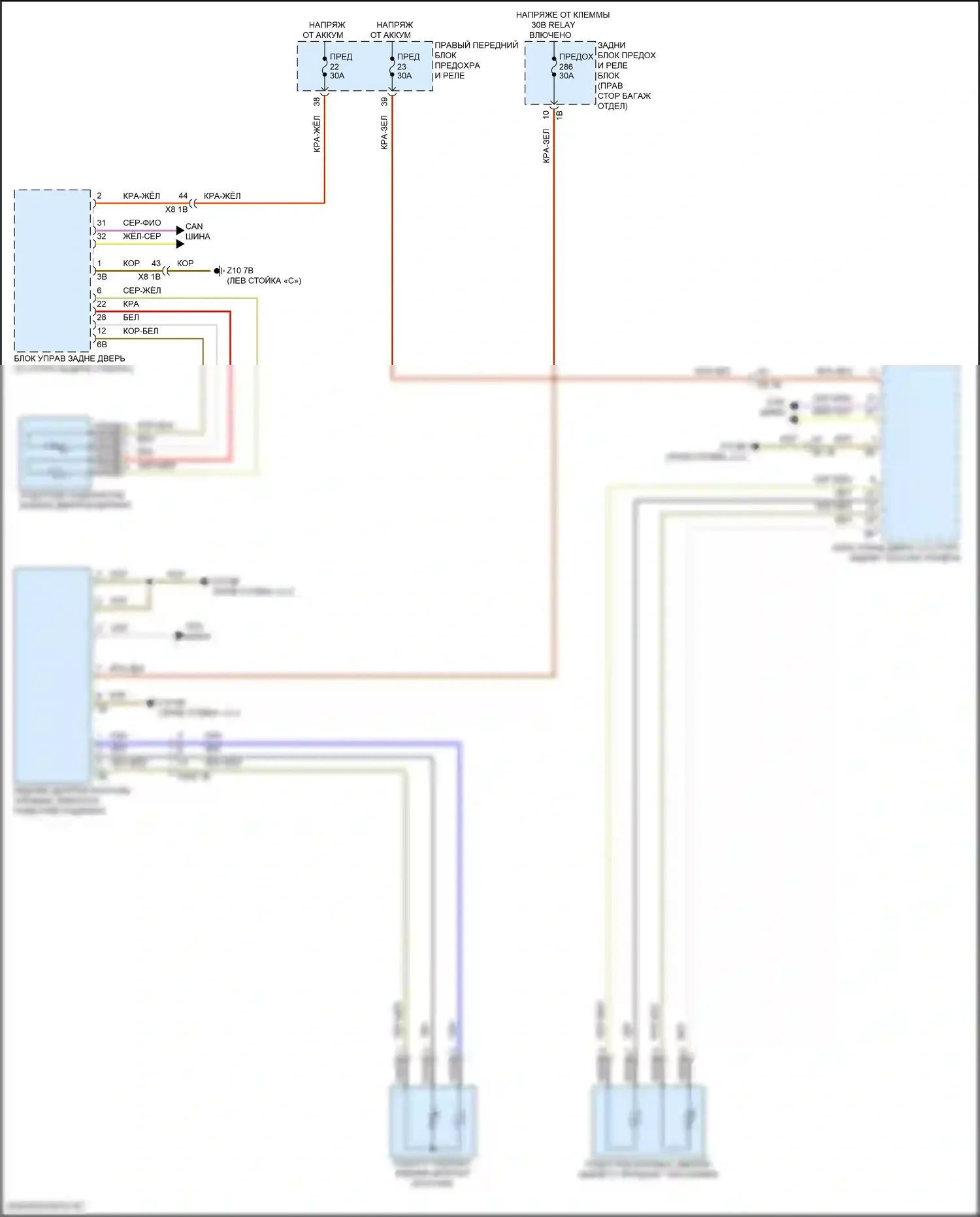 i7 BMW I (2022-2024): Электросхема подогрева заднего подлокотника 