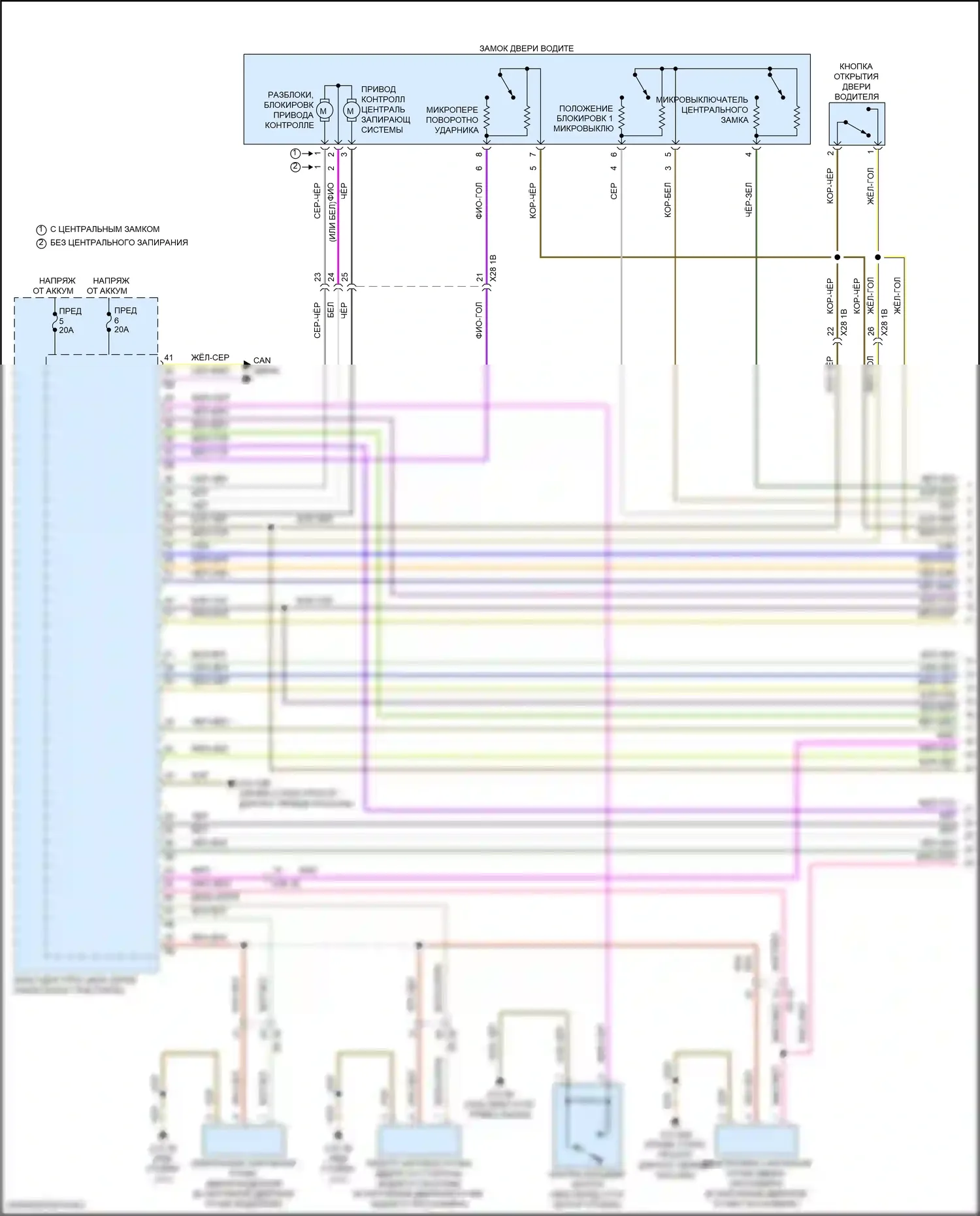 i7 BMW I (2022-2024): Электросхема сигнализации и центрального запирания (1 из 8) 