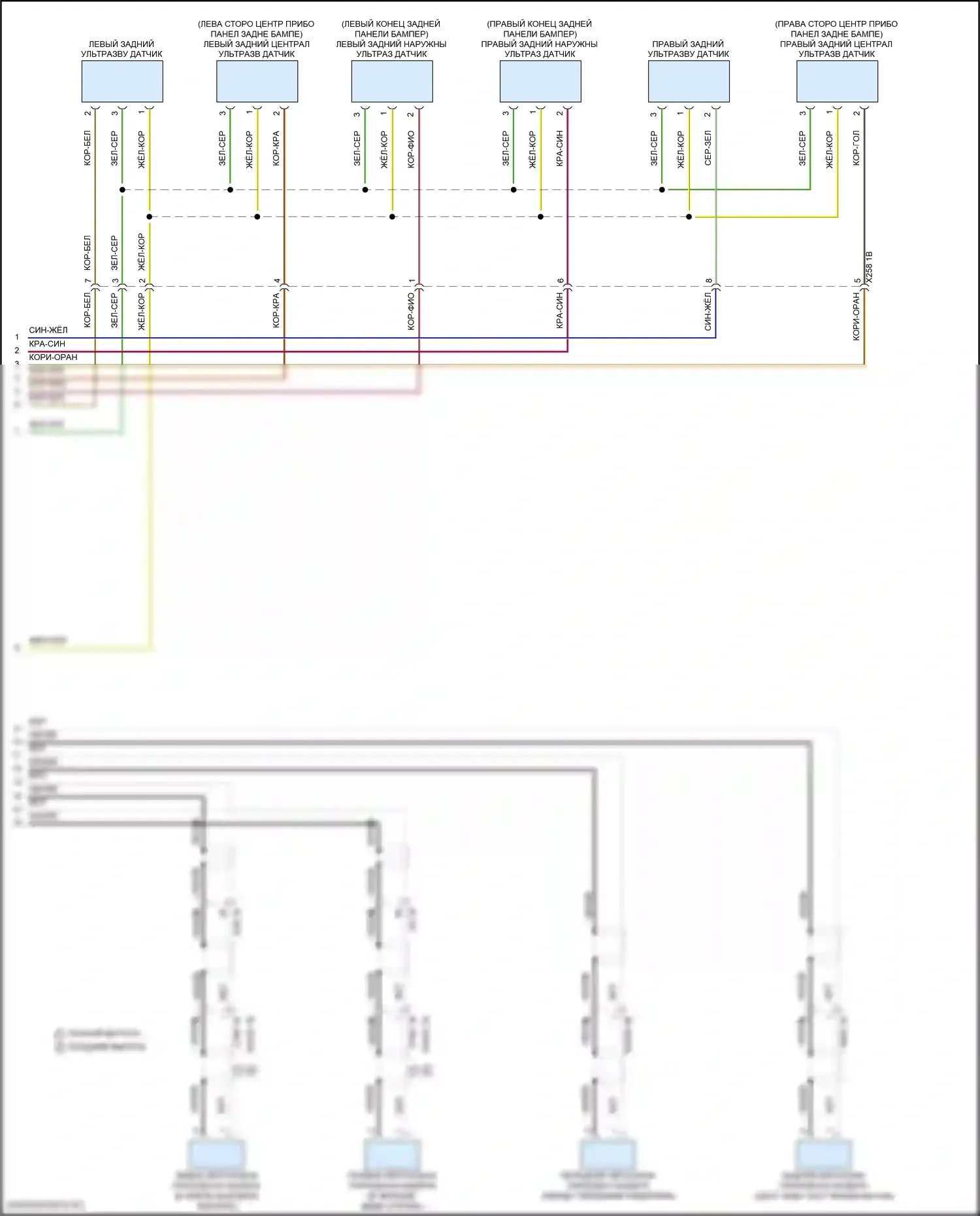 i7 BMW I (2022-2024): Электросхема парктроника, с камерой кругового обзора (2 из 2) 