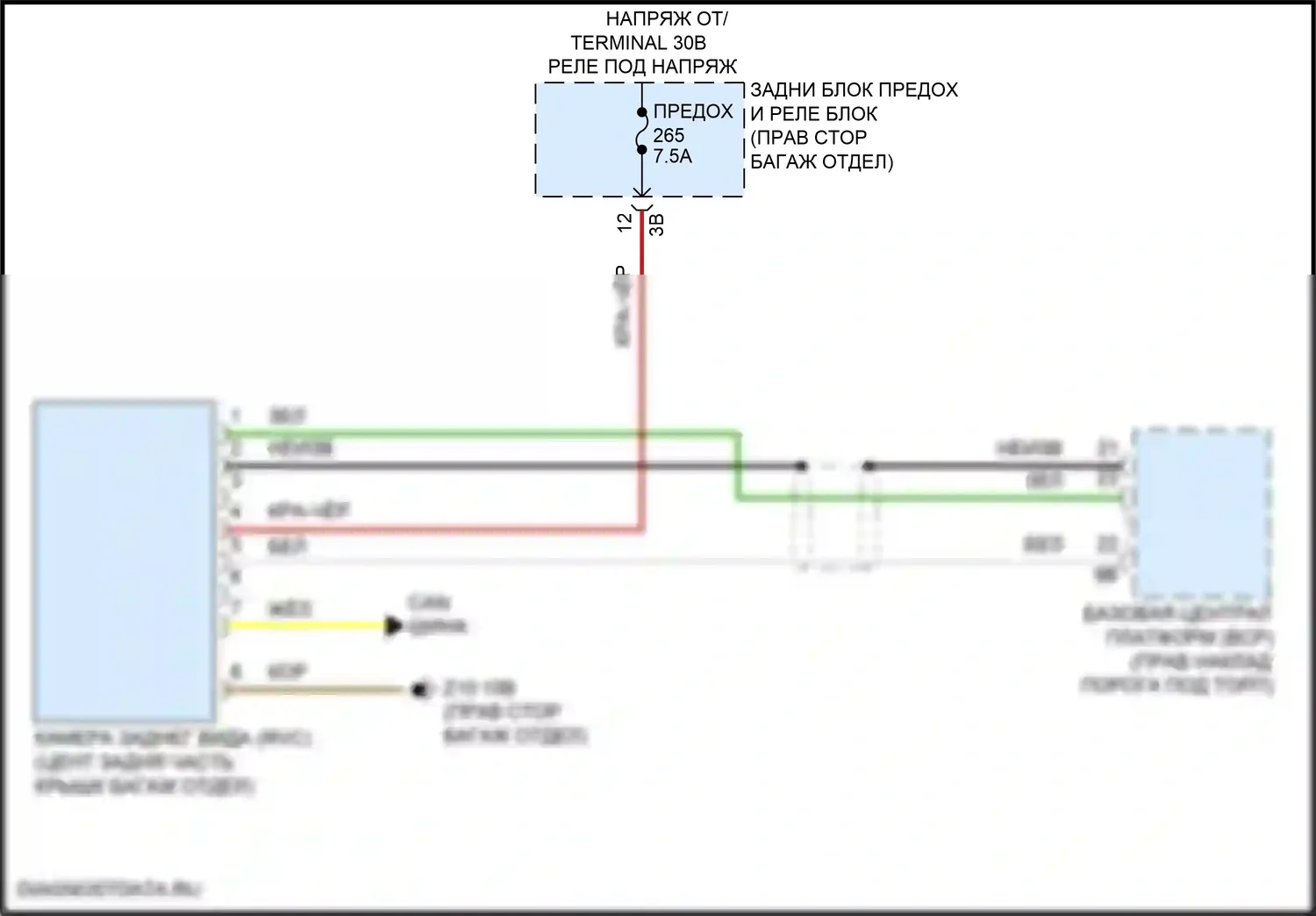 i7 BMW I (2022-2024): Электросхема задней камеры 
