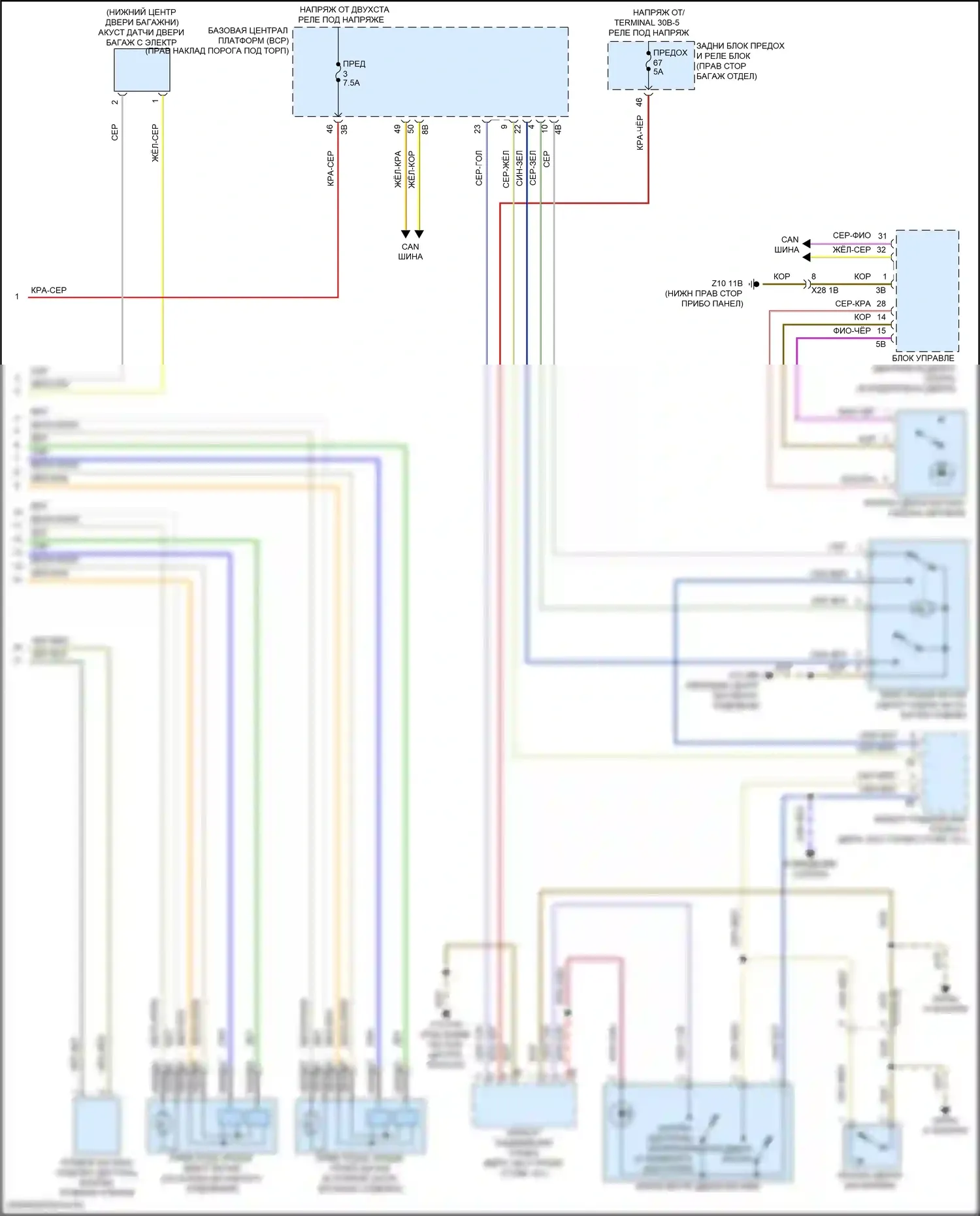iX BMW i20 (2021-2024): Электросхема освобождения багажника (2 из 2) 