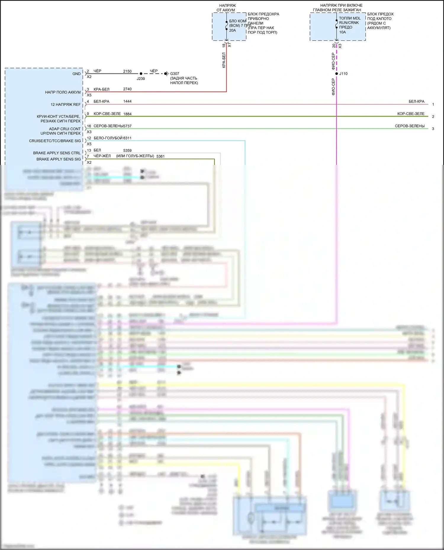 iX BMW i20 (2021-2024): Электросхема круиз-контроля (1 из 2) 