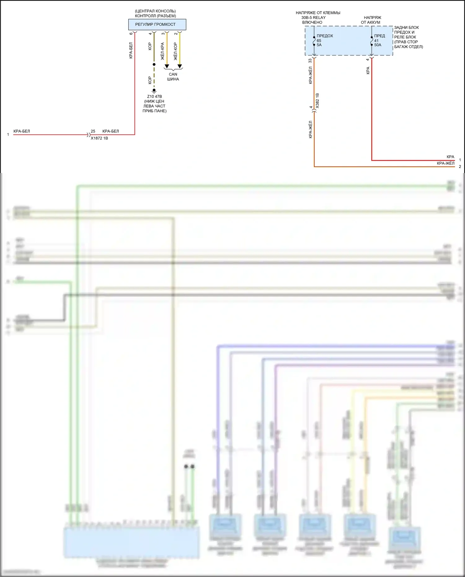 iX BMW i20 (2021-2024): Электросхема радиосистемы, высокий уровень (4 из 8) 