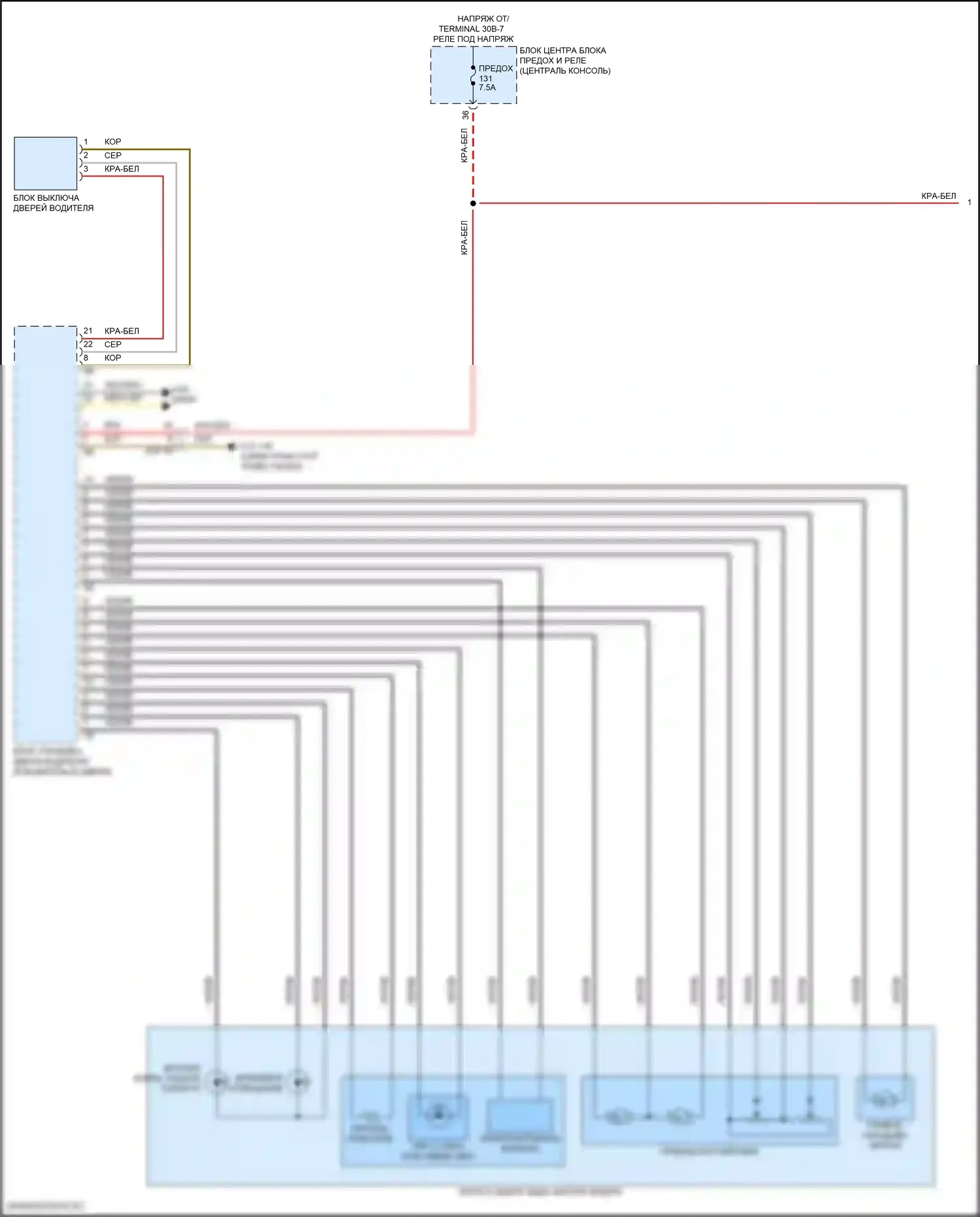iX BMW i20 (2021-2024): Электросхема памяти зеркал (1 из 2) 