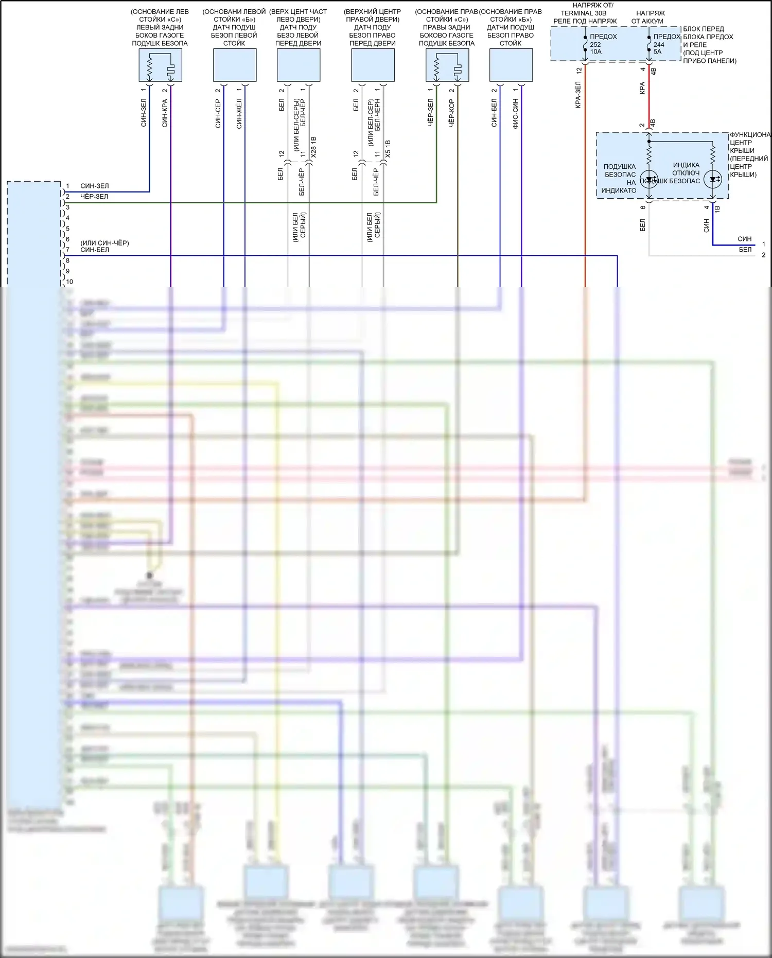 iX BMW i20 (2021-2024): Электросхема подушек безопасности (1 из 4) 