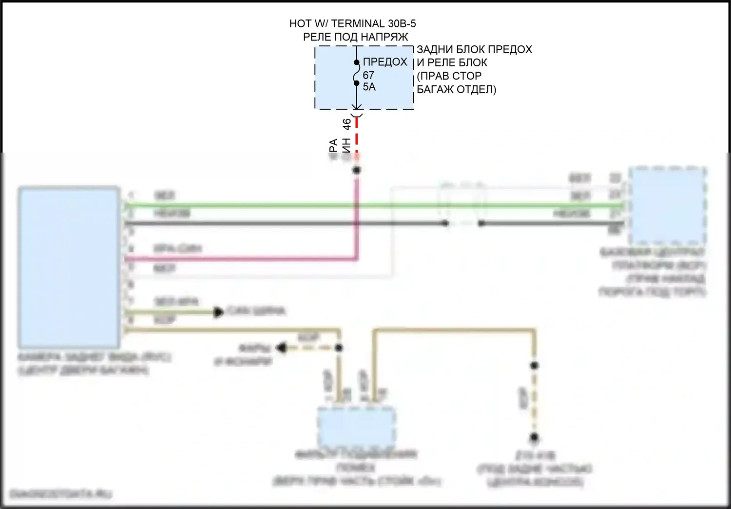 iX BMW i20 (2021-2024): Электросхема задней камеры 