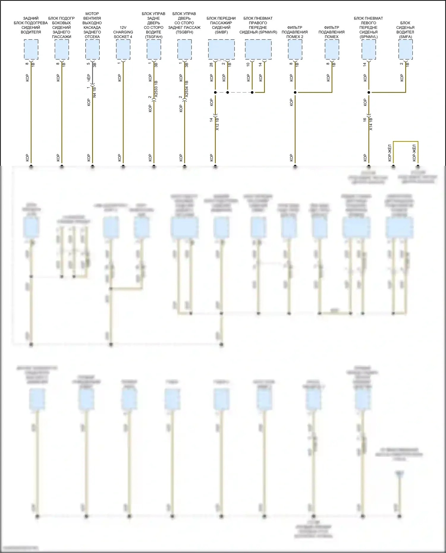 iX BMW i20 (2021-2024): Электросхема точек подключения масс (2 из 5) 