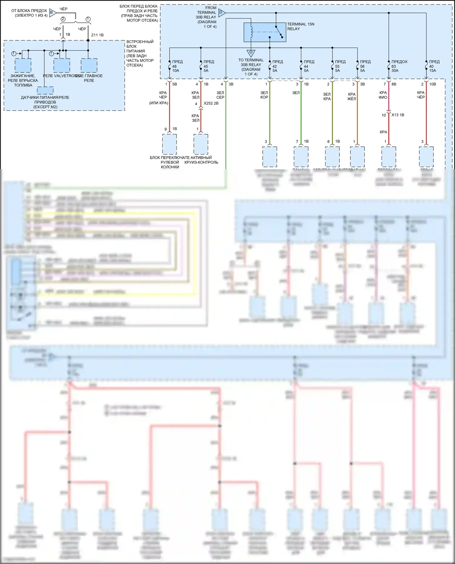 M2 BMW F87 рестайлинг (2017-2021): Электросхема блока предохранителей реле (2 из 4) 