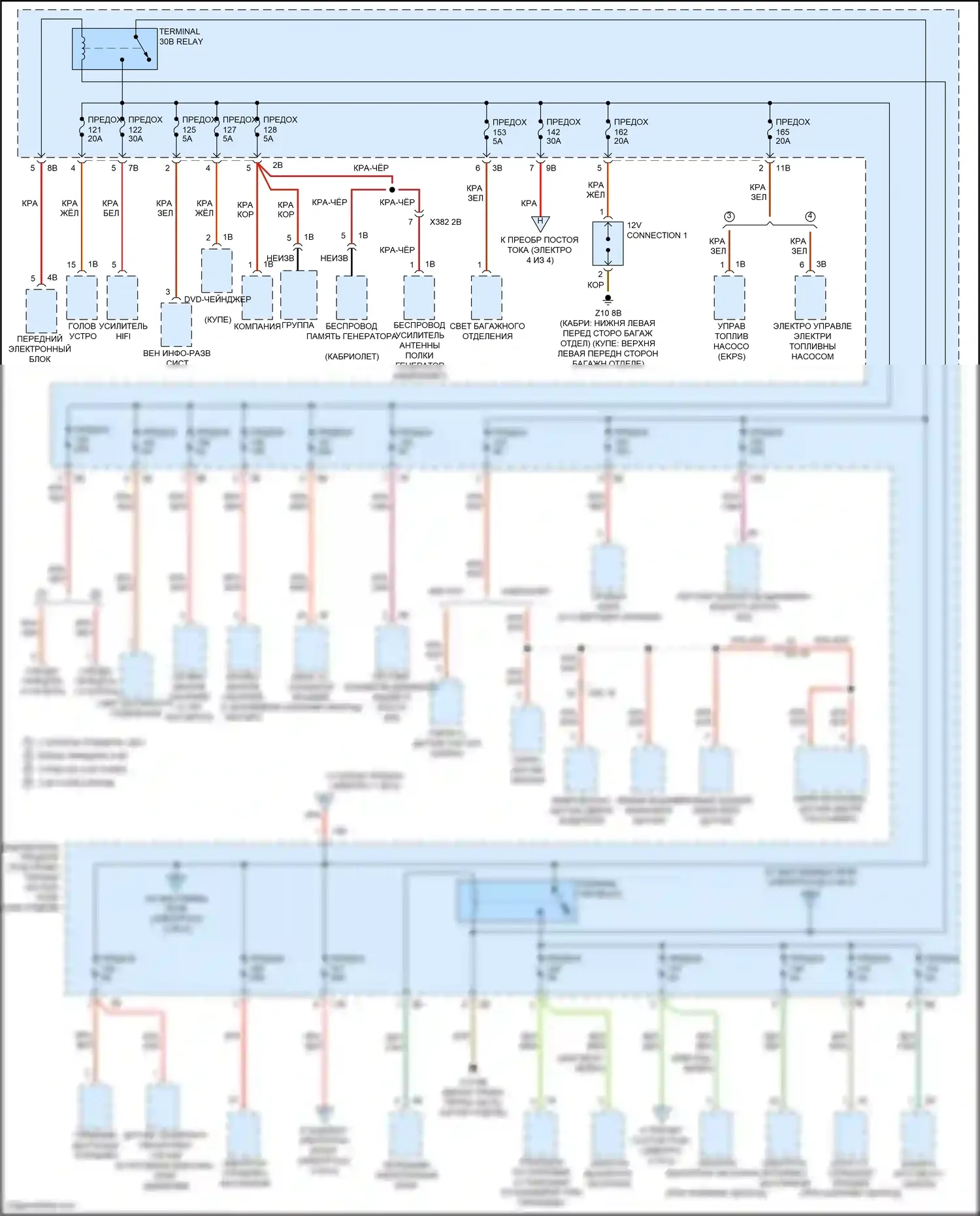 M2 BMW F87 рестайлинг (2017-2021): Электросхема блока предохранителей реле (3 из 4) 
