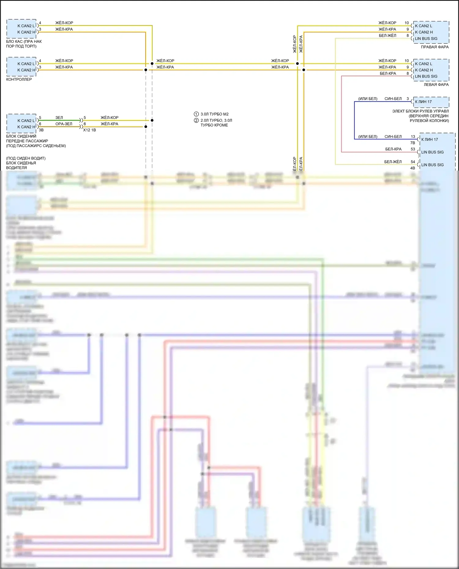 M2 BMW F87 рестайлинг (2017-2021): Can шина электросхема (4 из 4) 