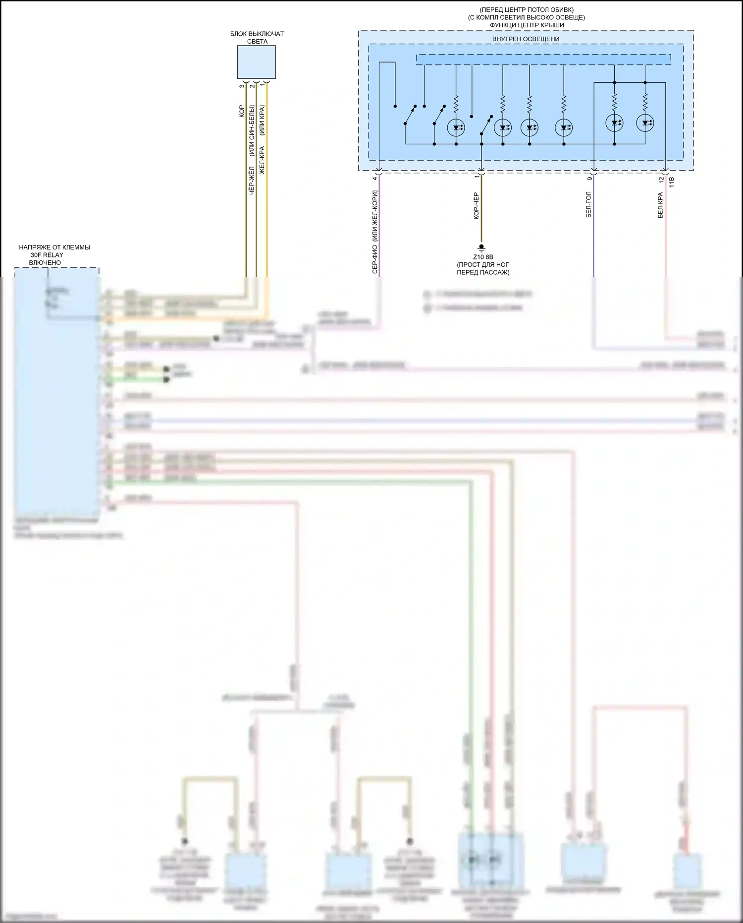 M2 BMW F87 рестайлинг (2017-2021): Электросхема подсветки приборной панели (1 из 2) 
