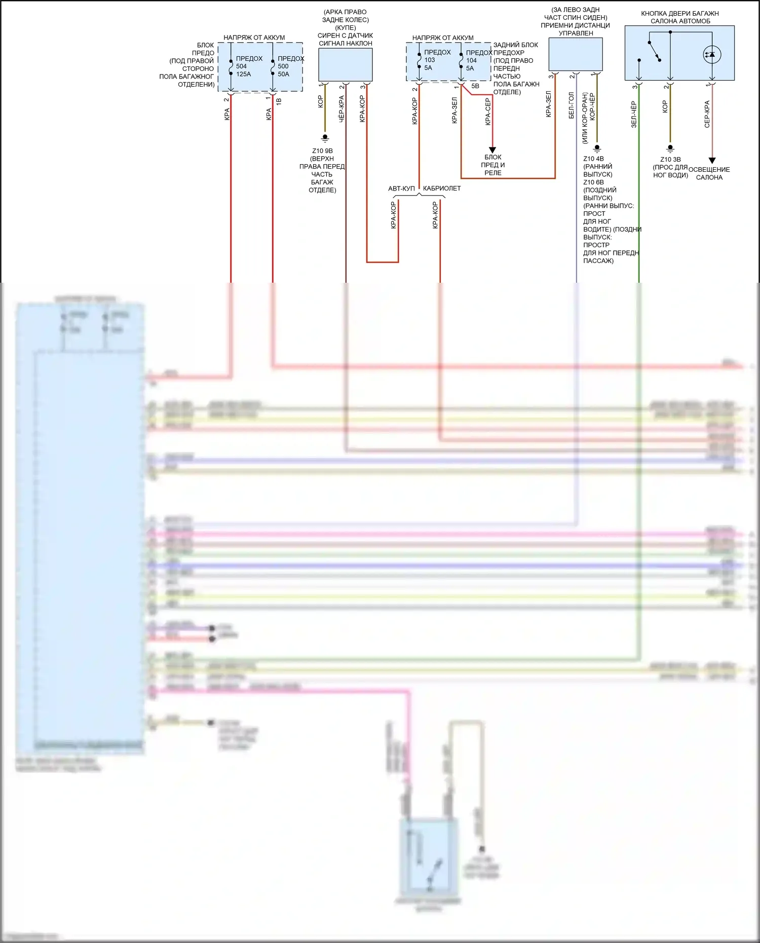 M2 BMW F87 рестайлинг (2017-2021): Электросхема сигнализации и центрального запирания (1 из 3) 