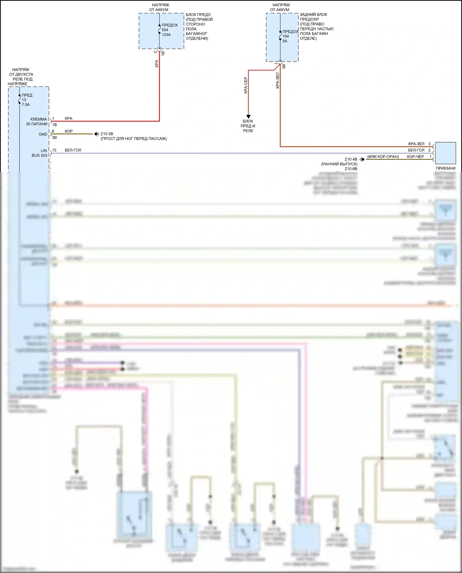 M2 BMW F87 рестайлинг (2017-2021): Электросхема системы бесключевого доступа (1 из 2) 