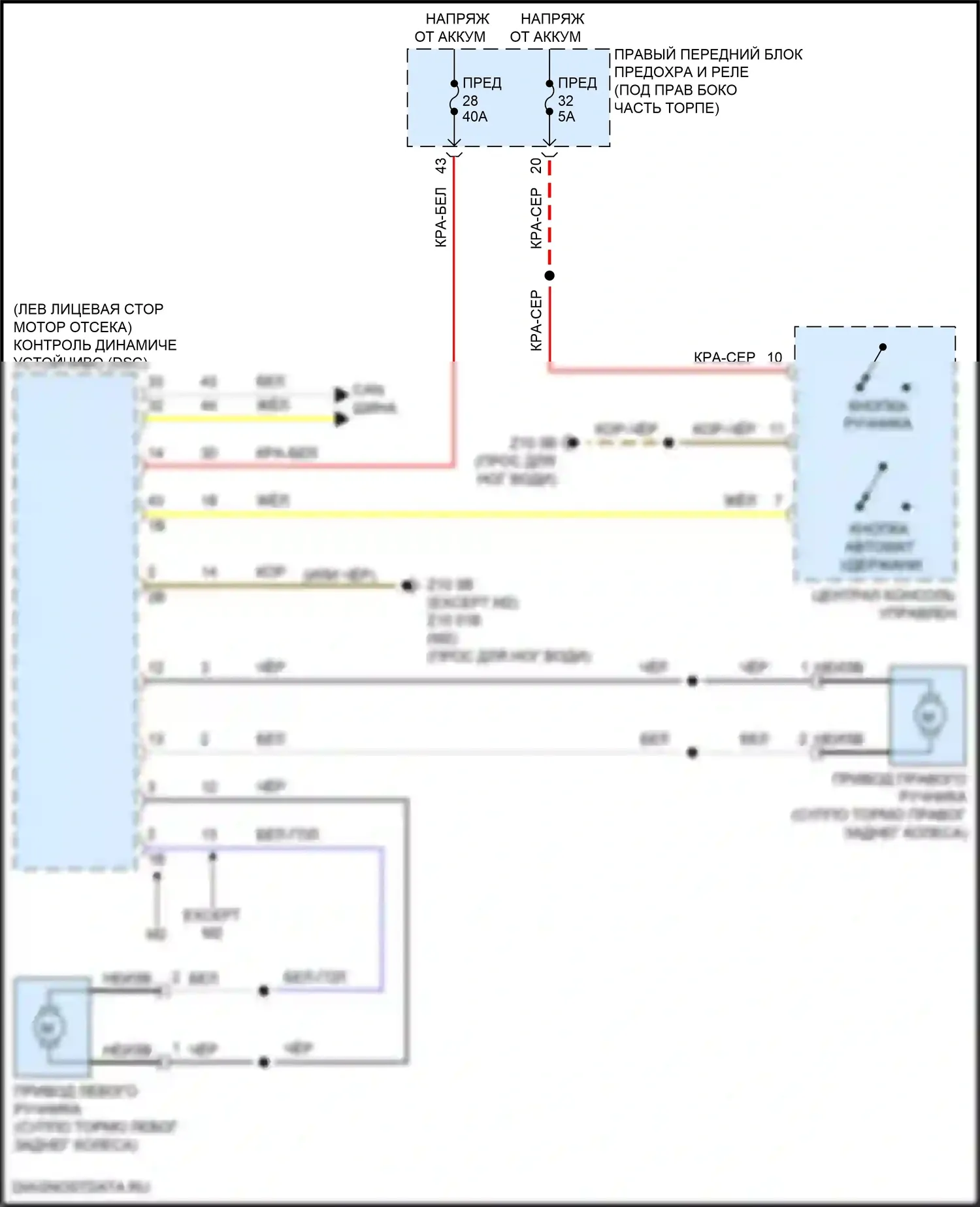 M2 BMW G87 (2022-2024): Электросхема блокировки селектора 