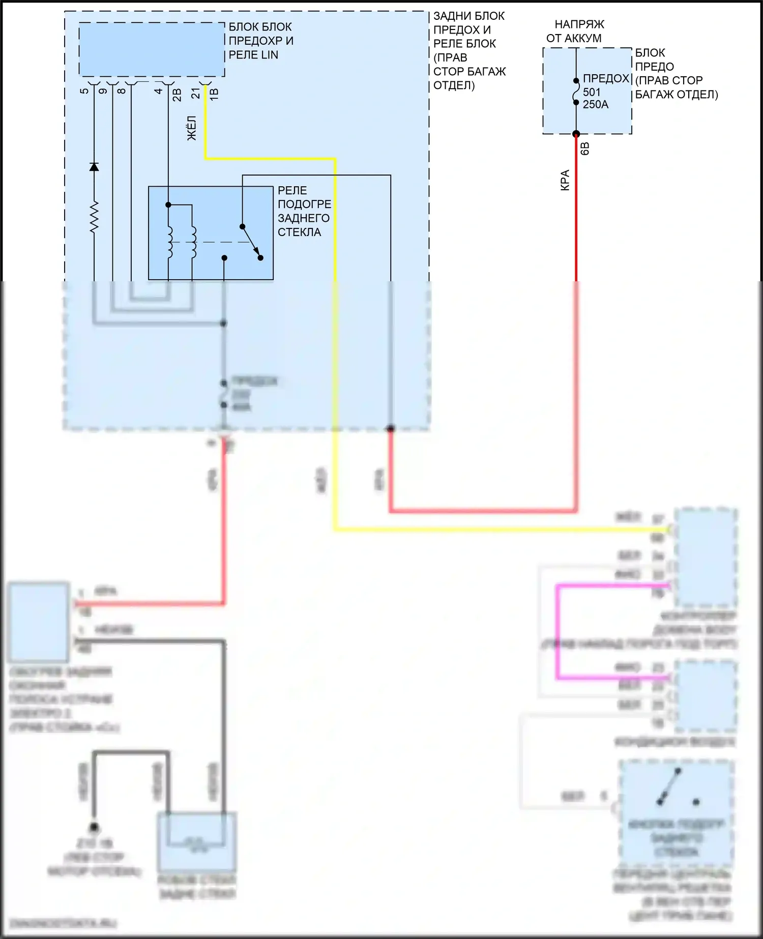 M2 BMW G87 (2022-2024): Электросхема заднего подогрева 