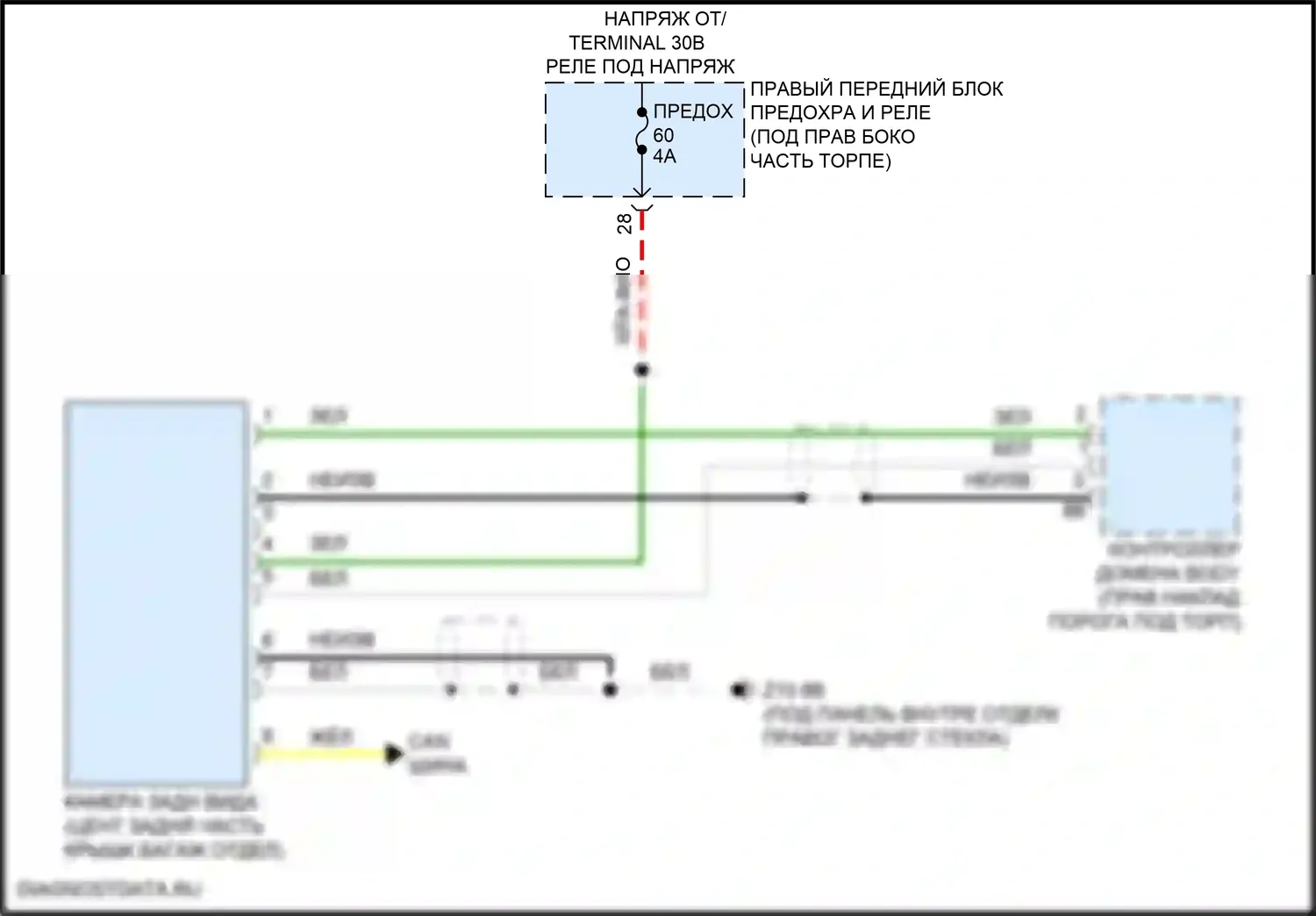 M2 BMW G87 (2022-2024): Электросхема задней камеры 
