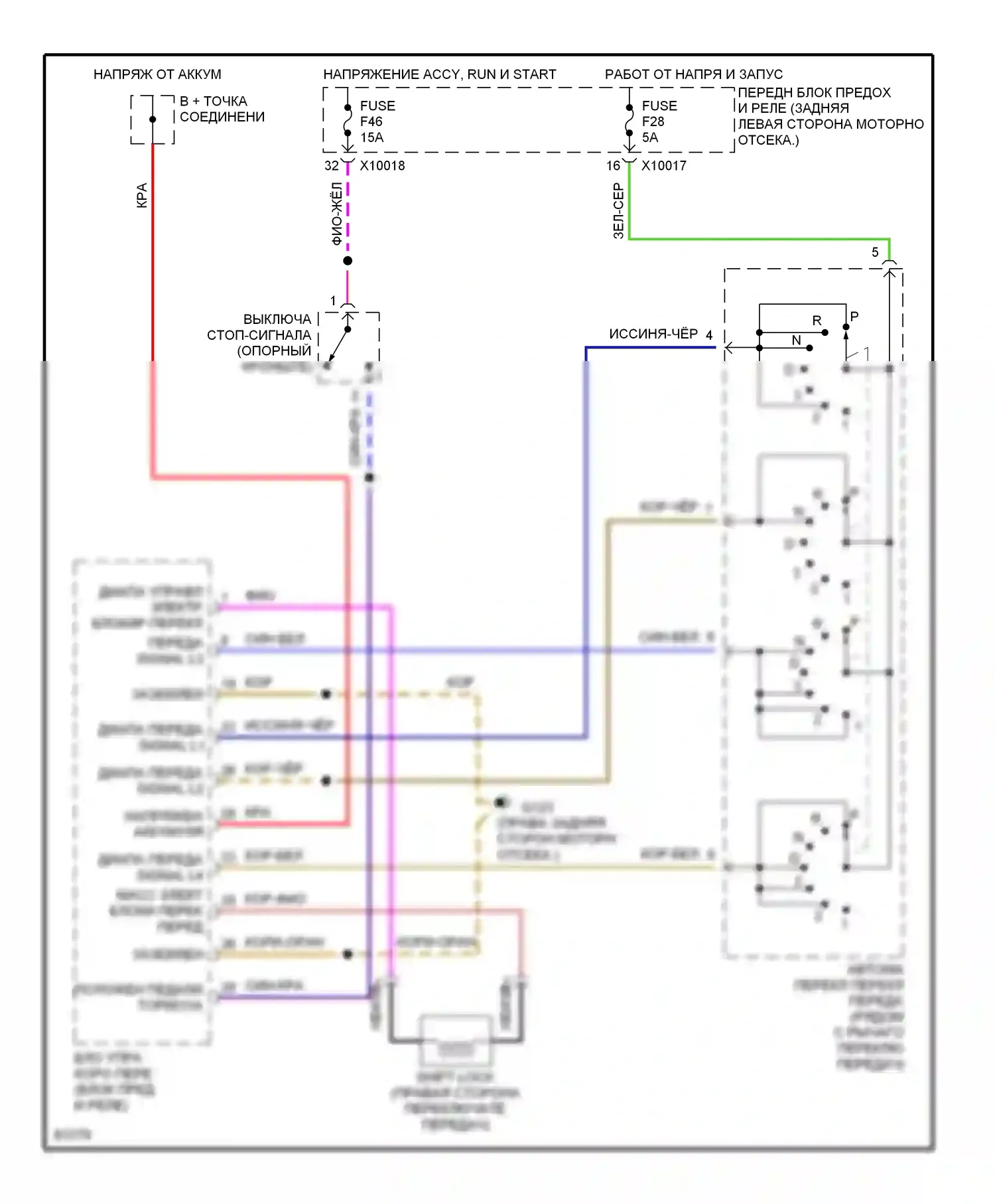 M3 BMW E36 (1992-1999): Электросхема блокировки селектора 