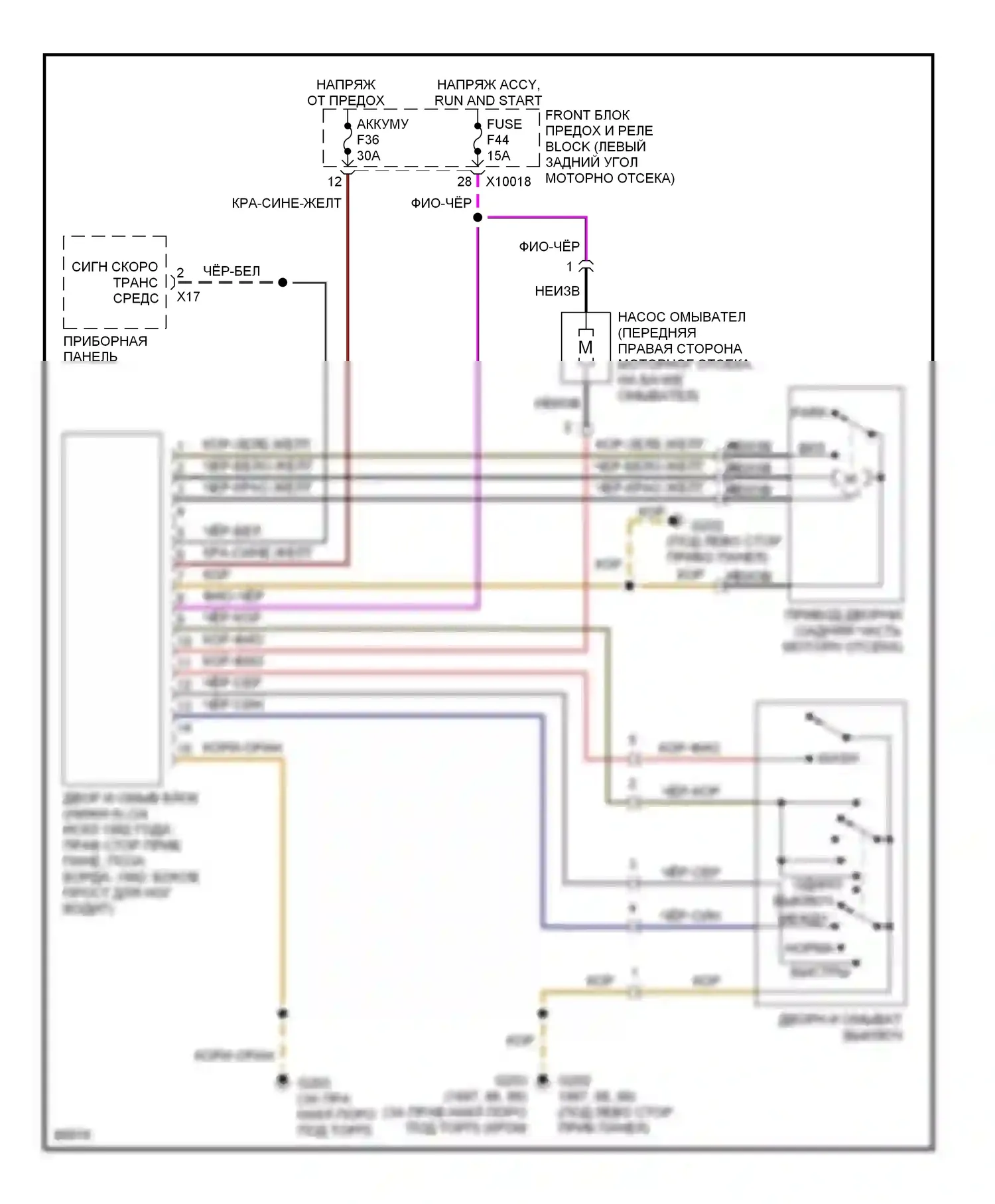 M3 BMW E36 (1992-1999): Дворники и омыватели электросхема, кабриолет сша 