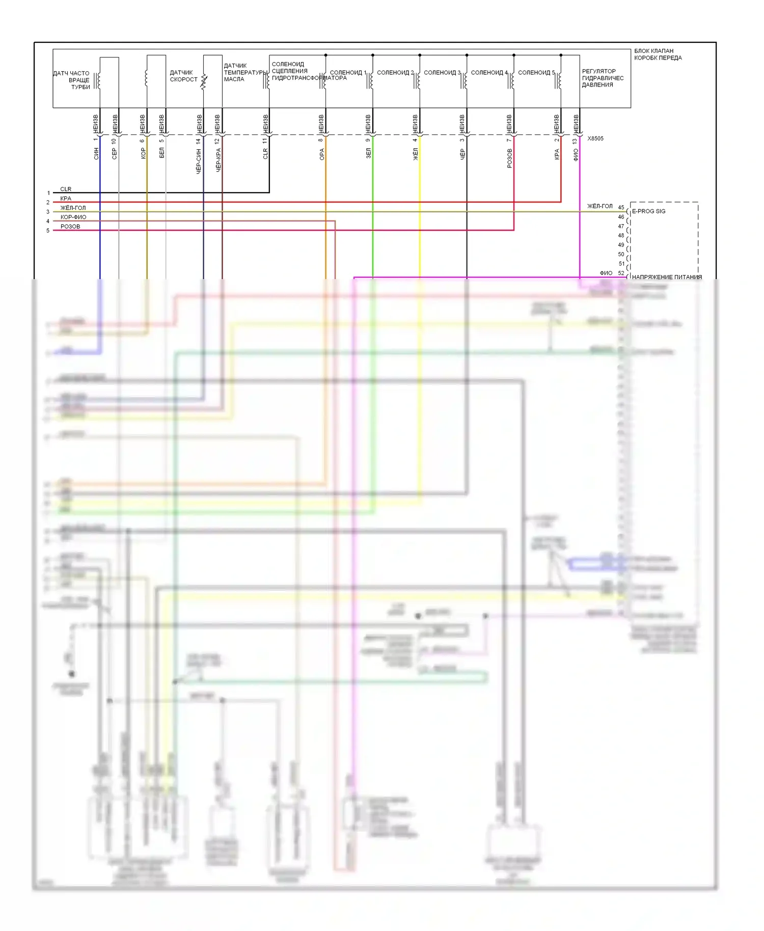 M3 BMW E36 (1992-1999): Электросхема автоматической коробки передач (2 из 2) 