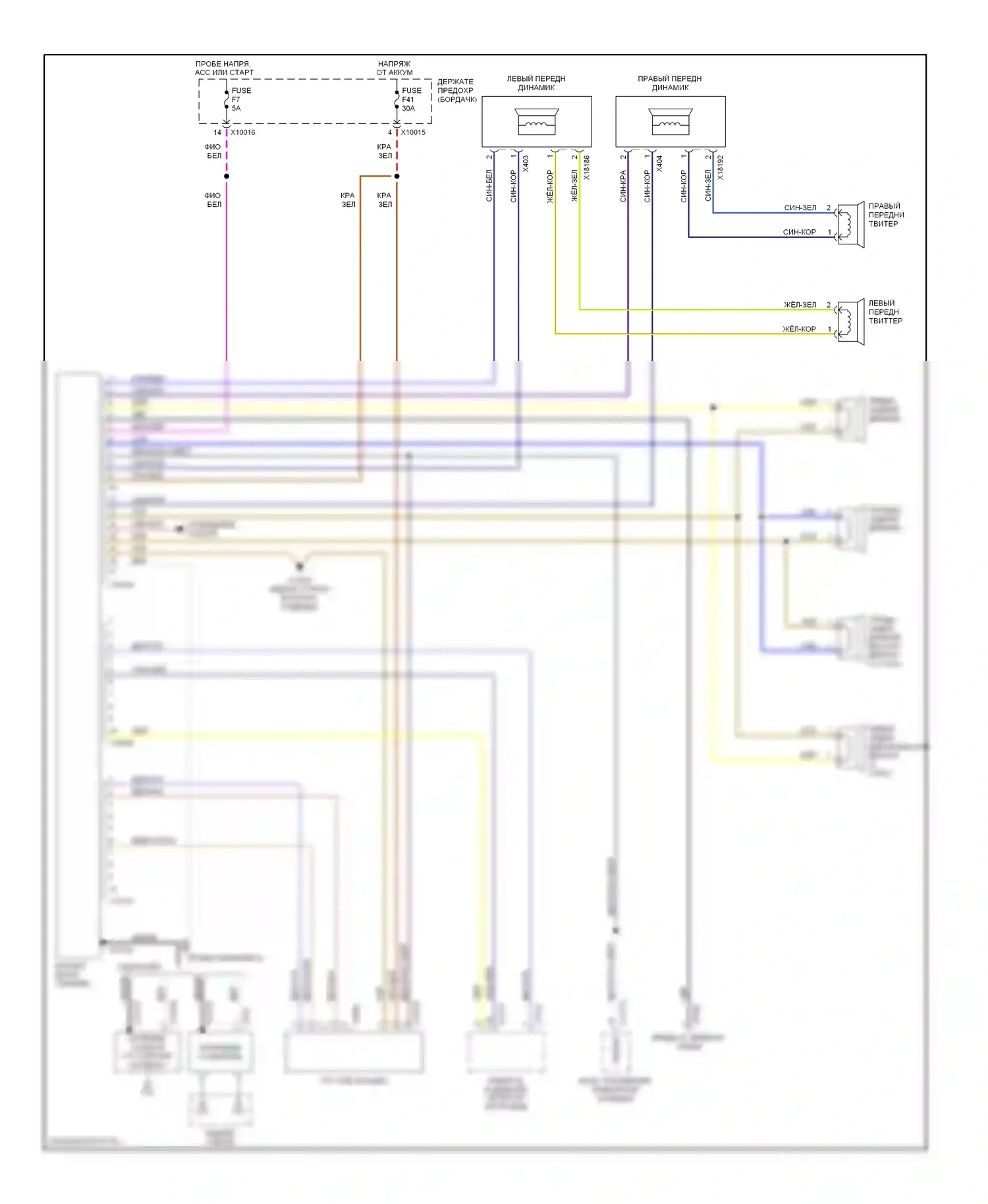 M3 BMW E46 (1999-2006): Электросхема магнитолы, с базовой магнитолой, без монитора 