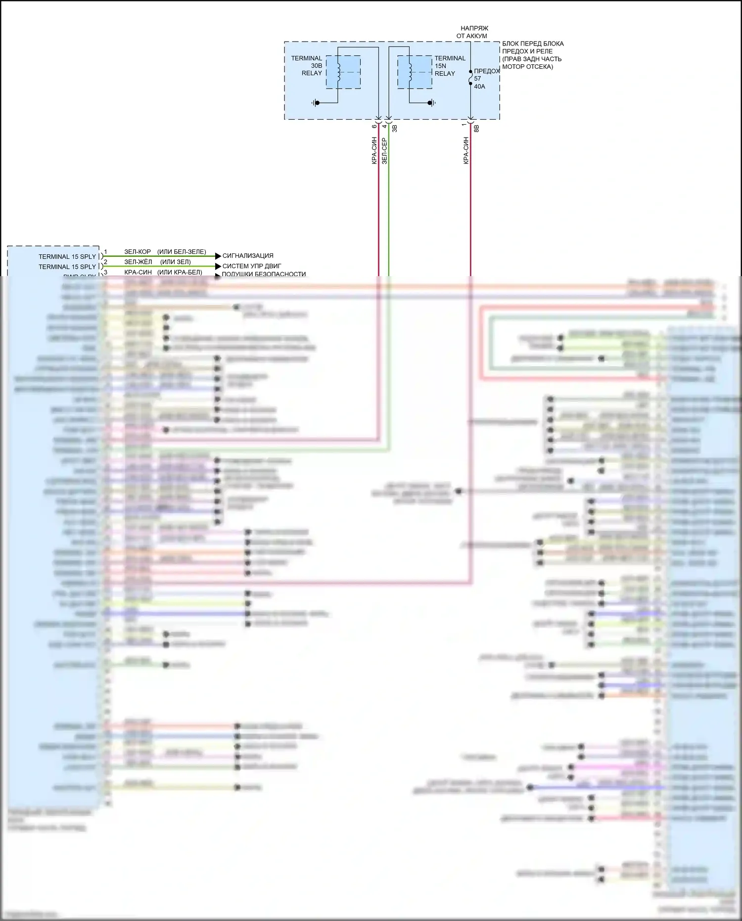 M3 BMW F80 (2014-2018): Электросхема переднего электронного блока управления (2 из 3) 