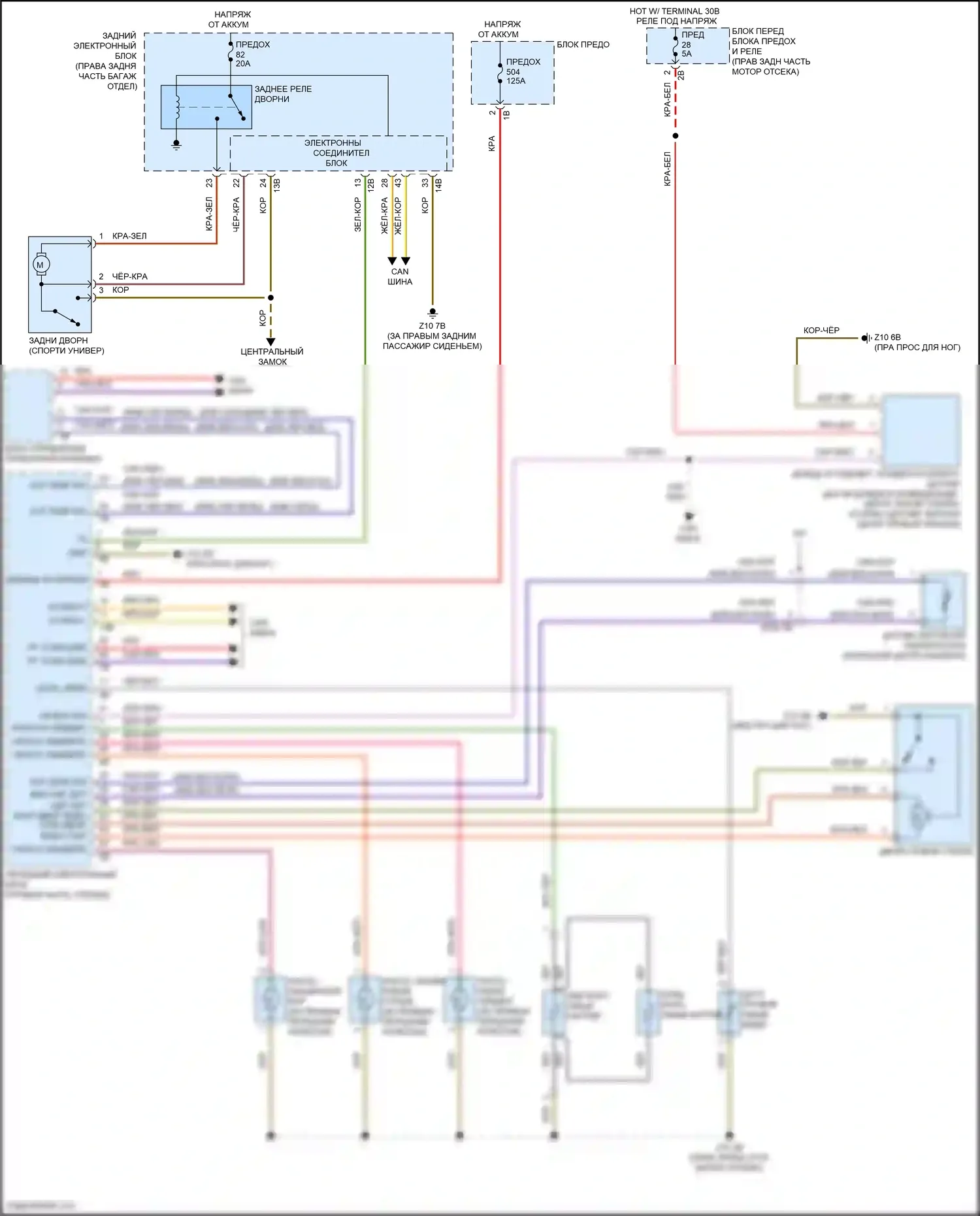 M3 BMW F80 (2014-2018): Дворники и омыватели электросхема 
