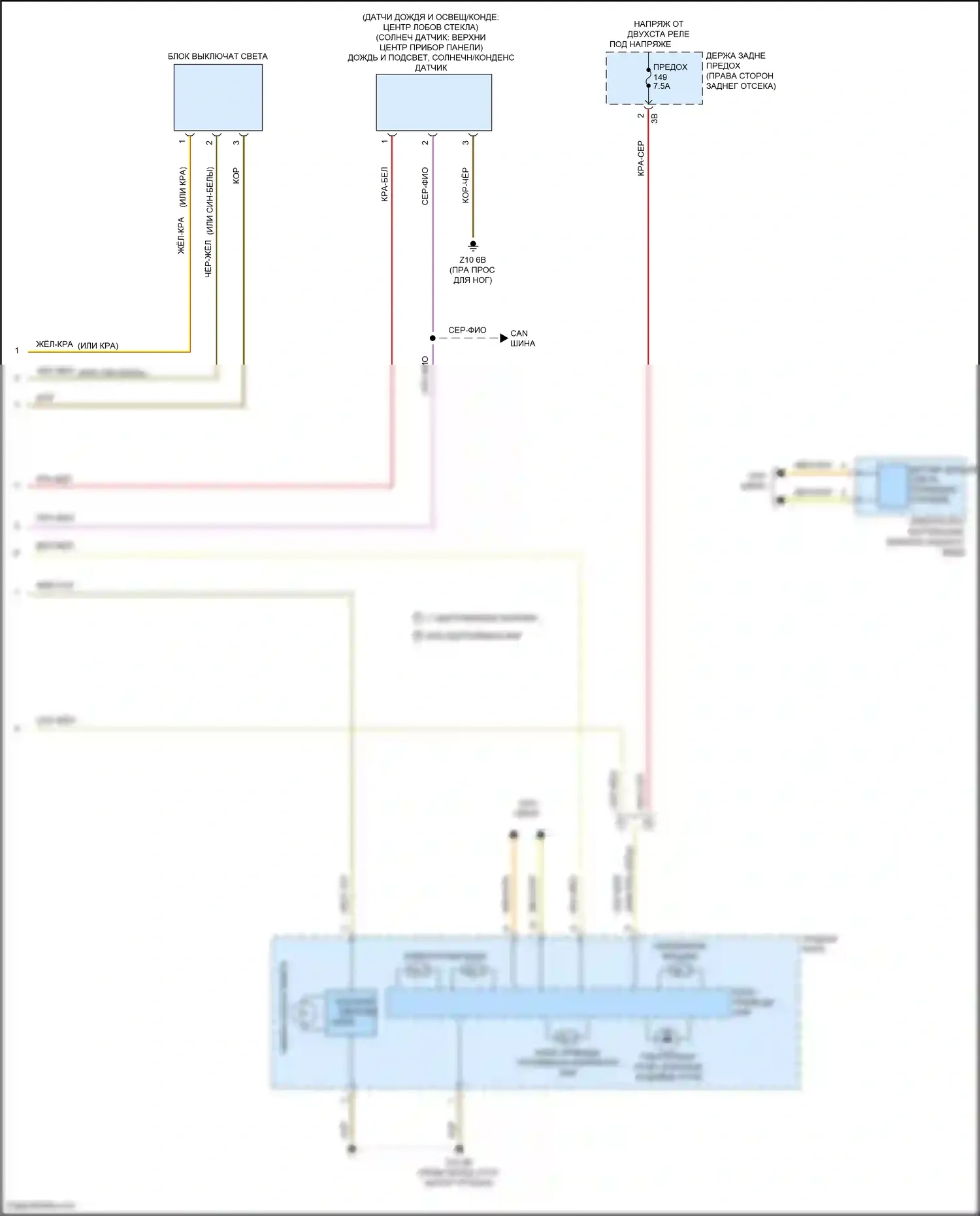 M3 BMW F80 (2014-2018): Электросхема фар, без светодиодных фар (2 из 2) 