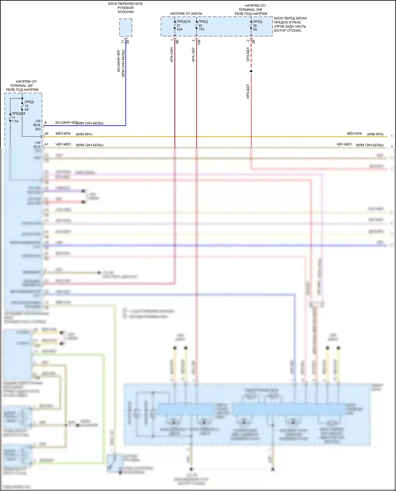 M3 BMW F80 (2014-2018): Электросхема фар, со светодиодными фарами (1 из 2) 