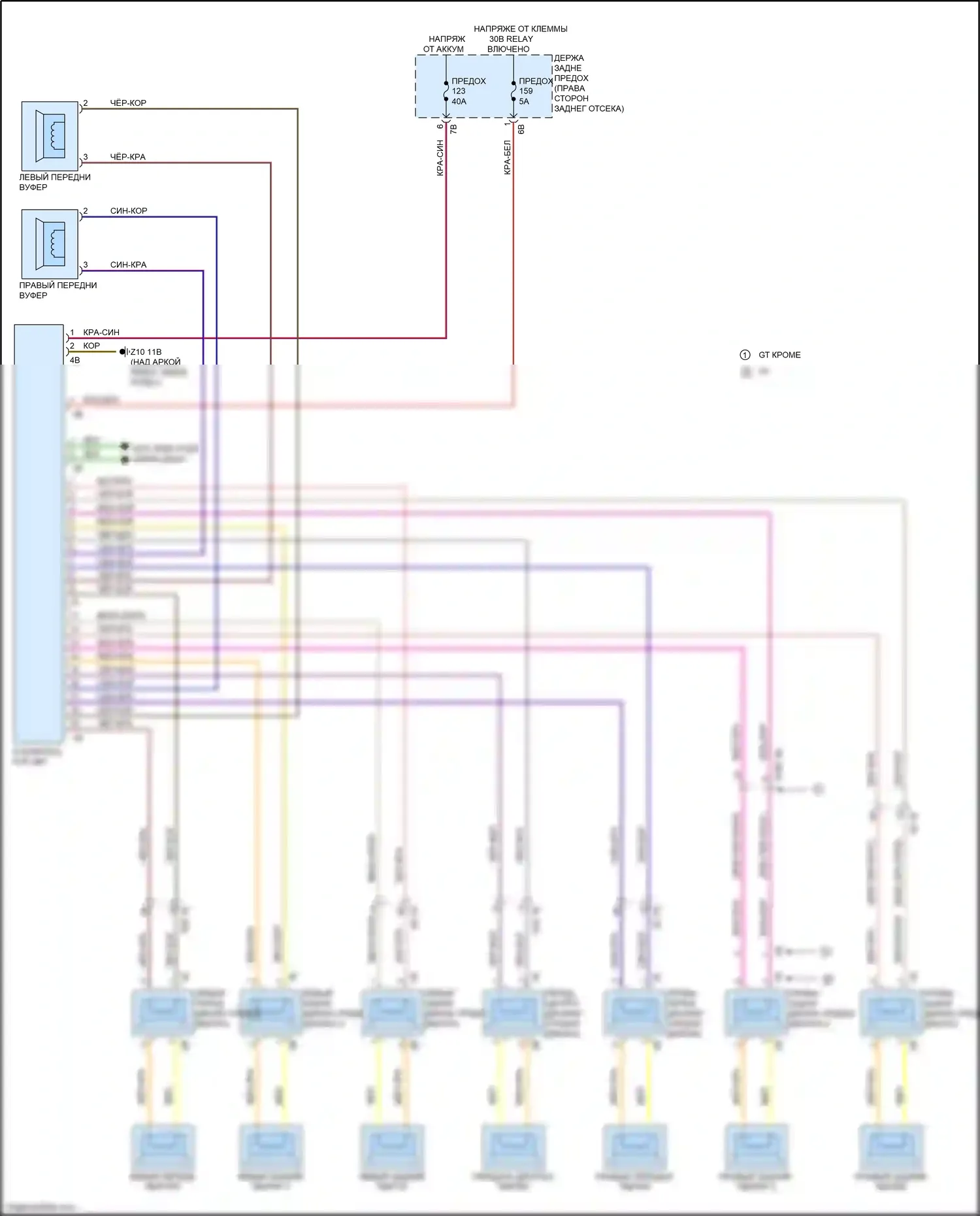M3 BMW F80 (2014-2018): Электросхема верхней магнитолы hifi, без активного звукового оформления 