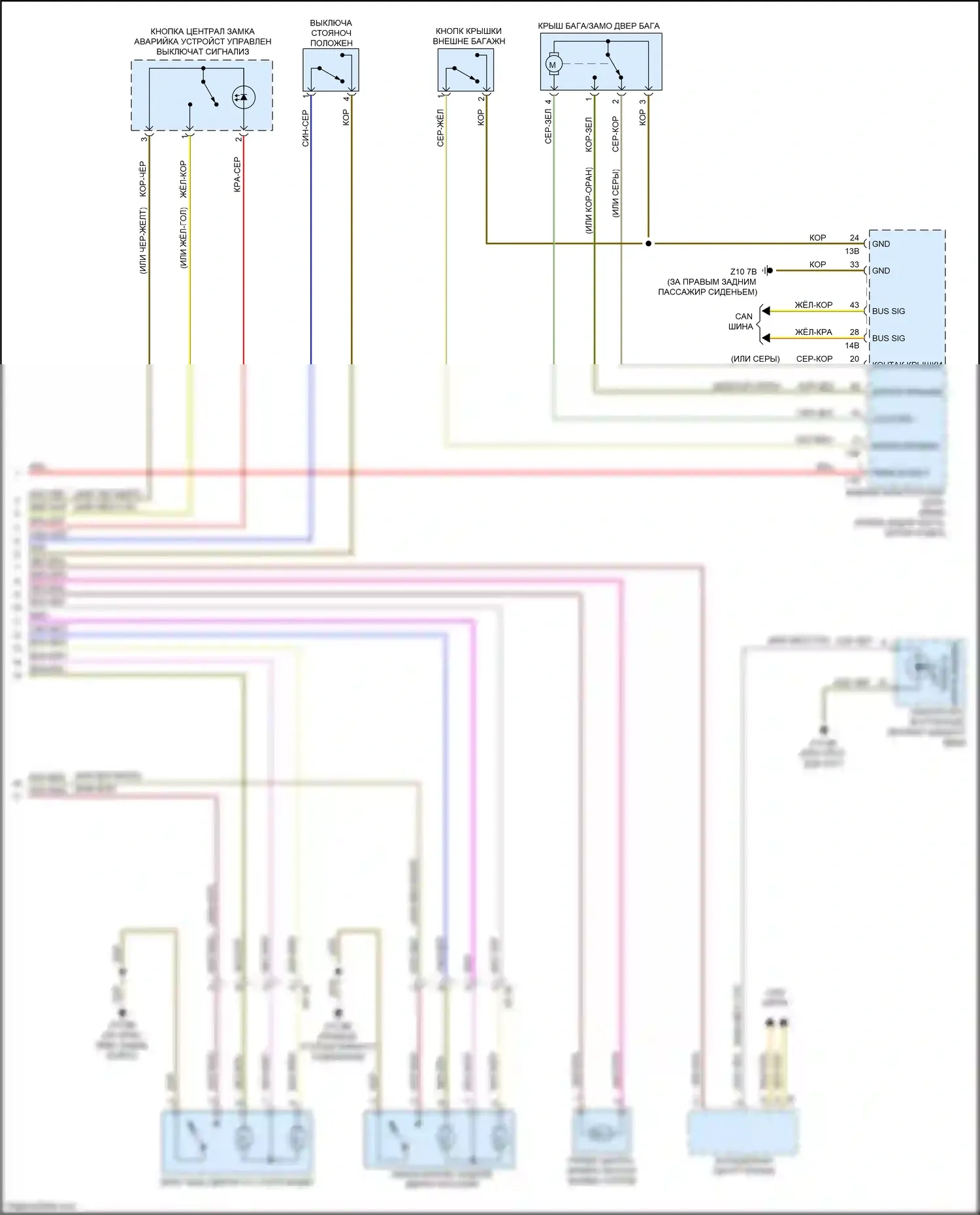 M3 BMW F80 (2014-2018): Электросхема сигнализации и центрального запирания (2 из 2) 