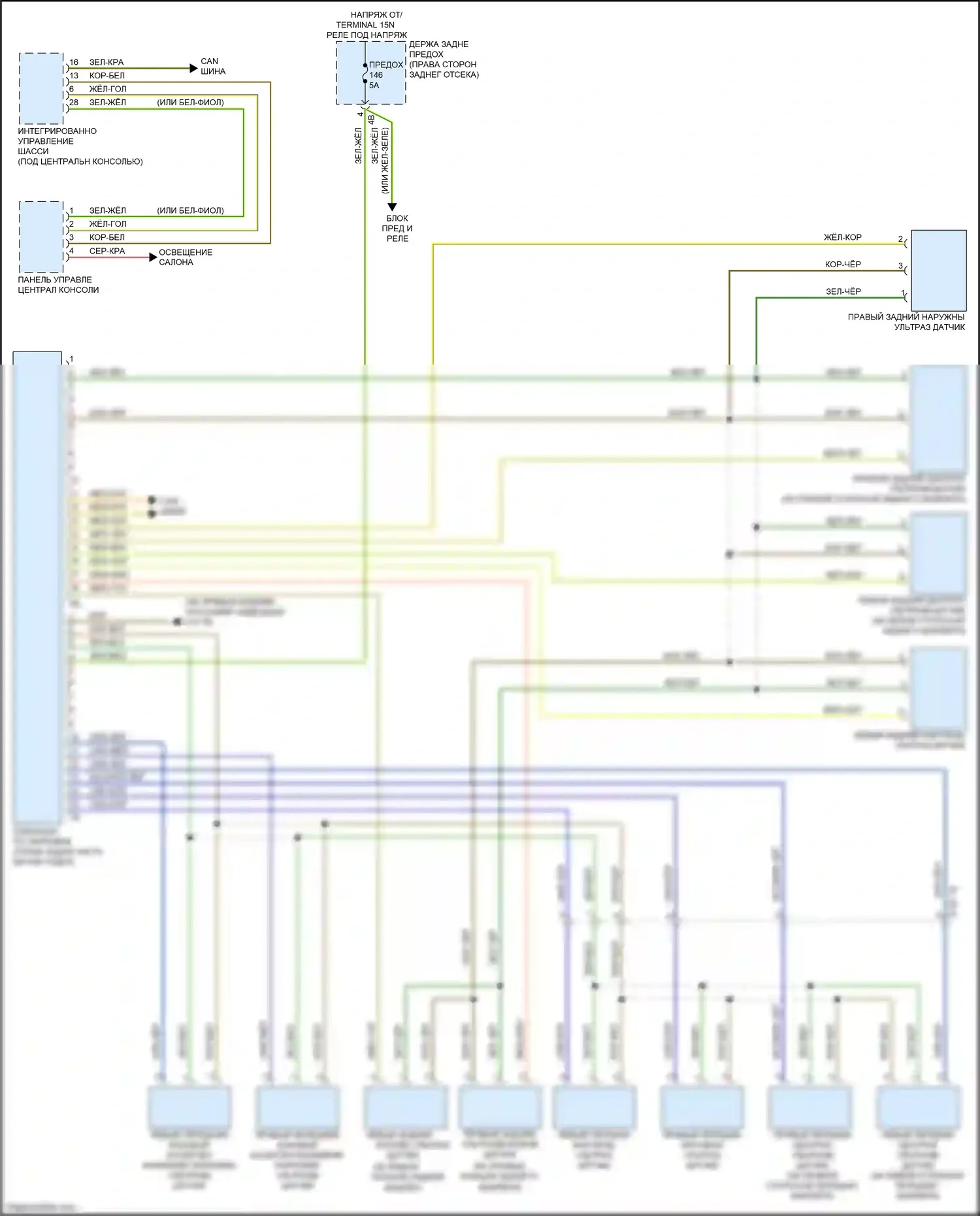 M3 BMW F80 (2014-2018): Электросхема парктроника, с помощником по парковочному маневрированию 